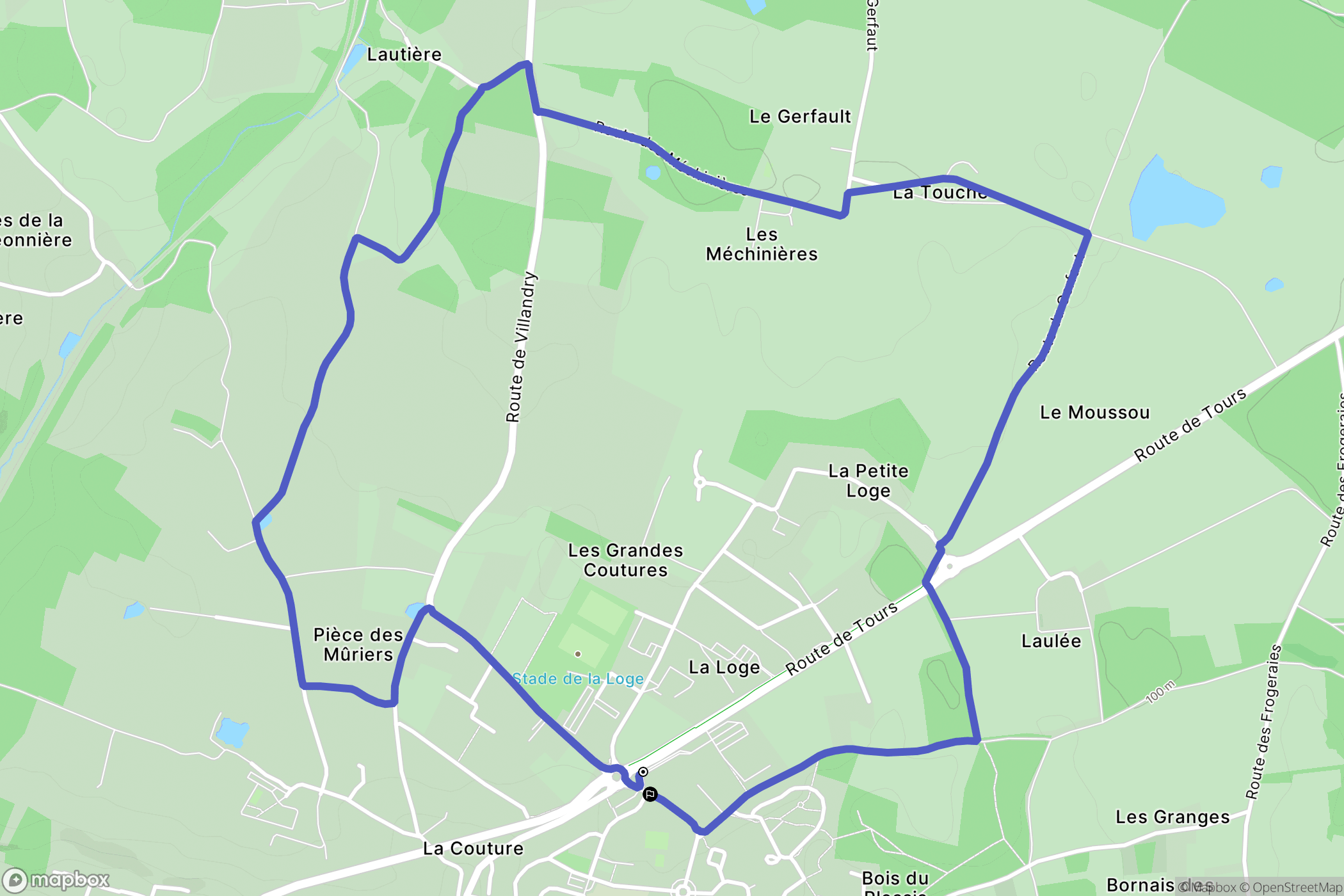 Azay-le-Rideau : carte du parcours de randonnée - France