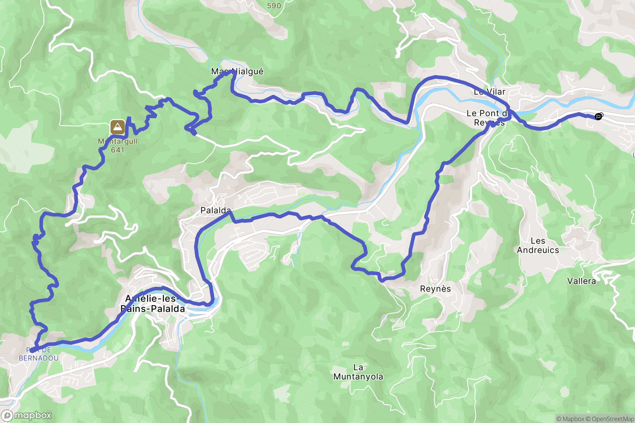 Céret : carte du parcours de randonnée - France