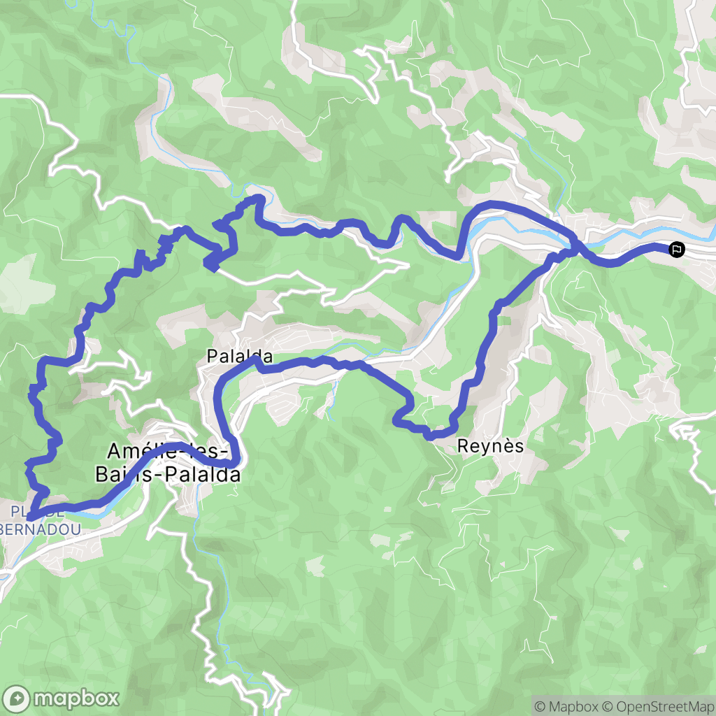 Céret : carte du parcours de randonnée - France