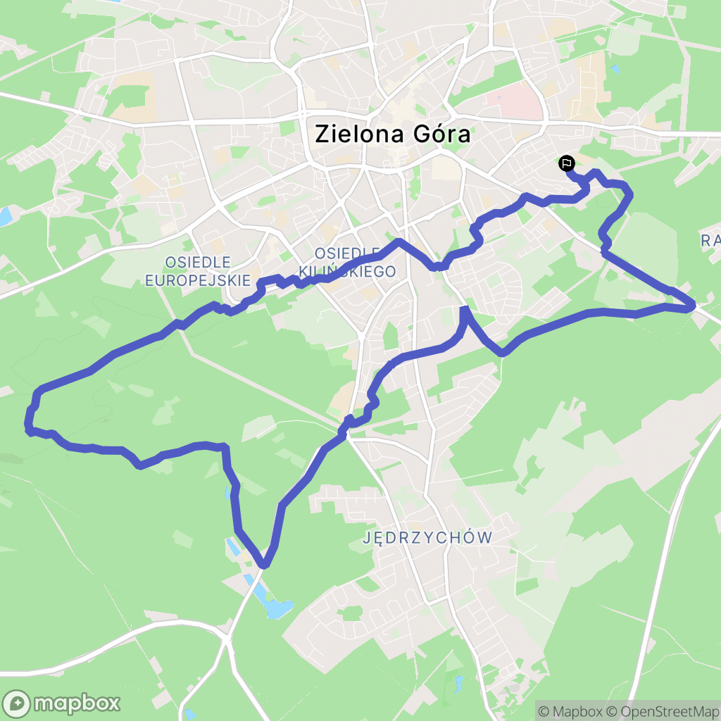 Zielona Góra: mapa trasy - Poland