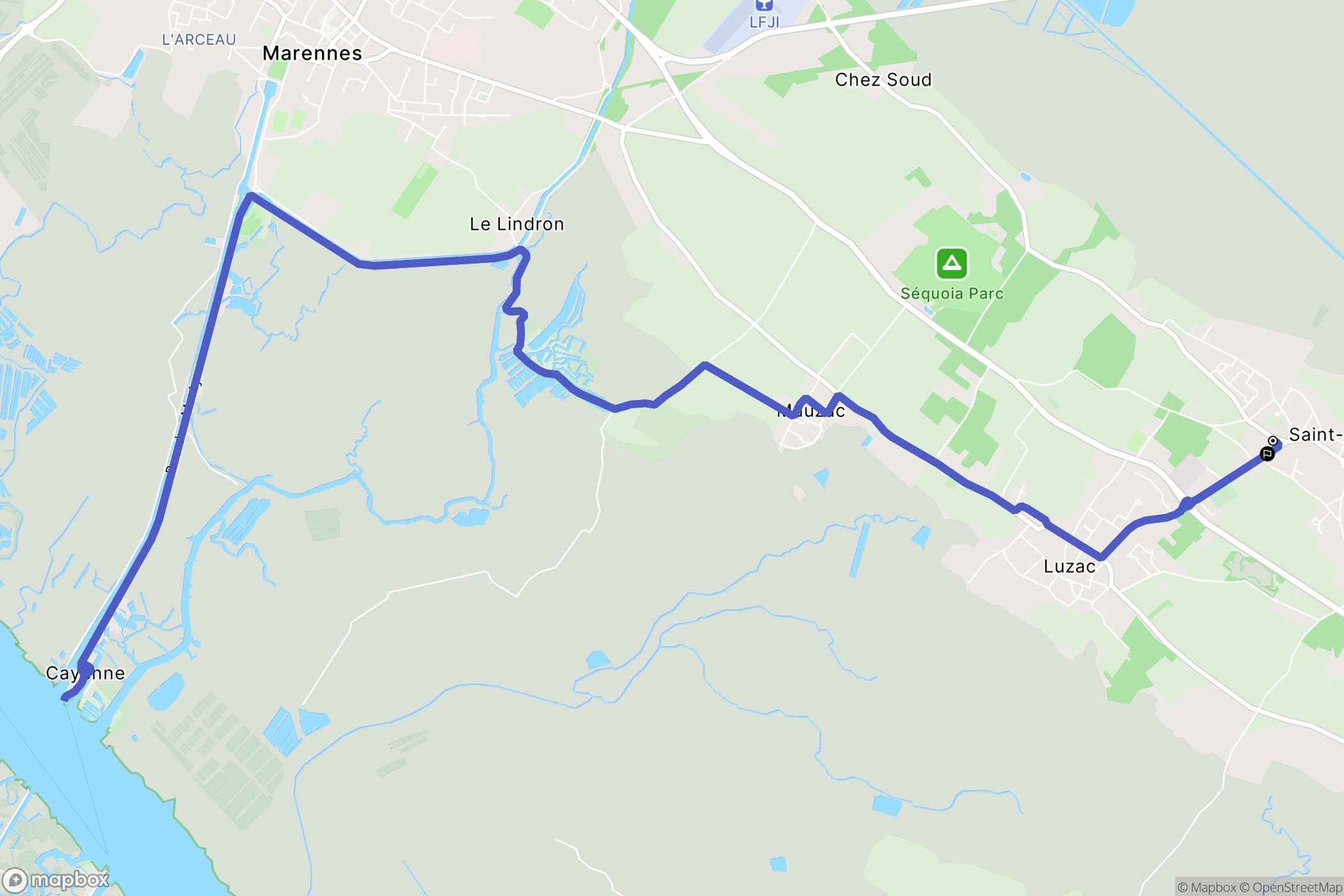 Saint-Just-Luzac : carte du parcours de randonnée - France