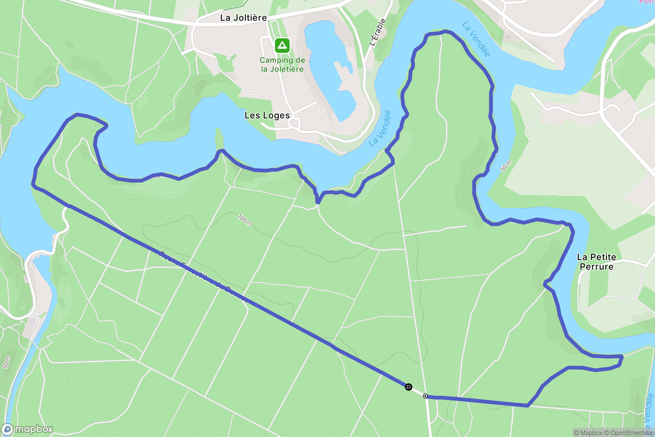 L'Orbrie : carte du parcours de randonnée - France