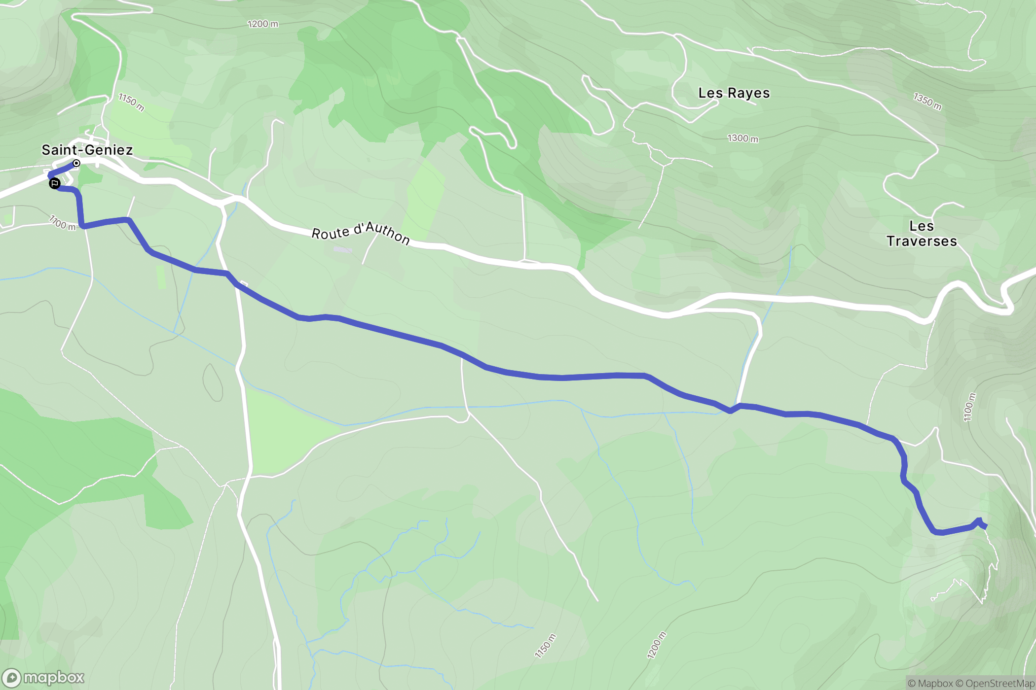 Saint-Geniez : carte du parcours de randonnée - France