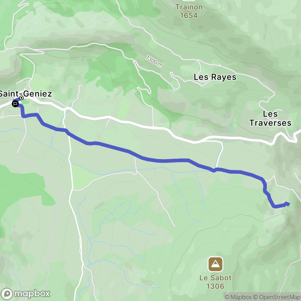 Saint-Geniez : carte du parcours de randonnée - France
