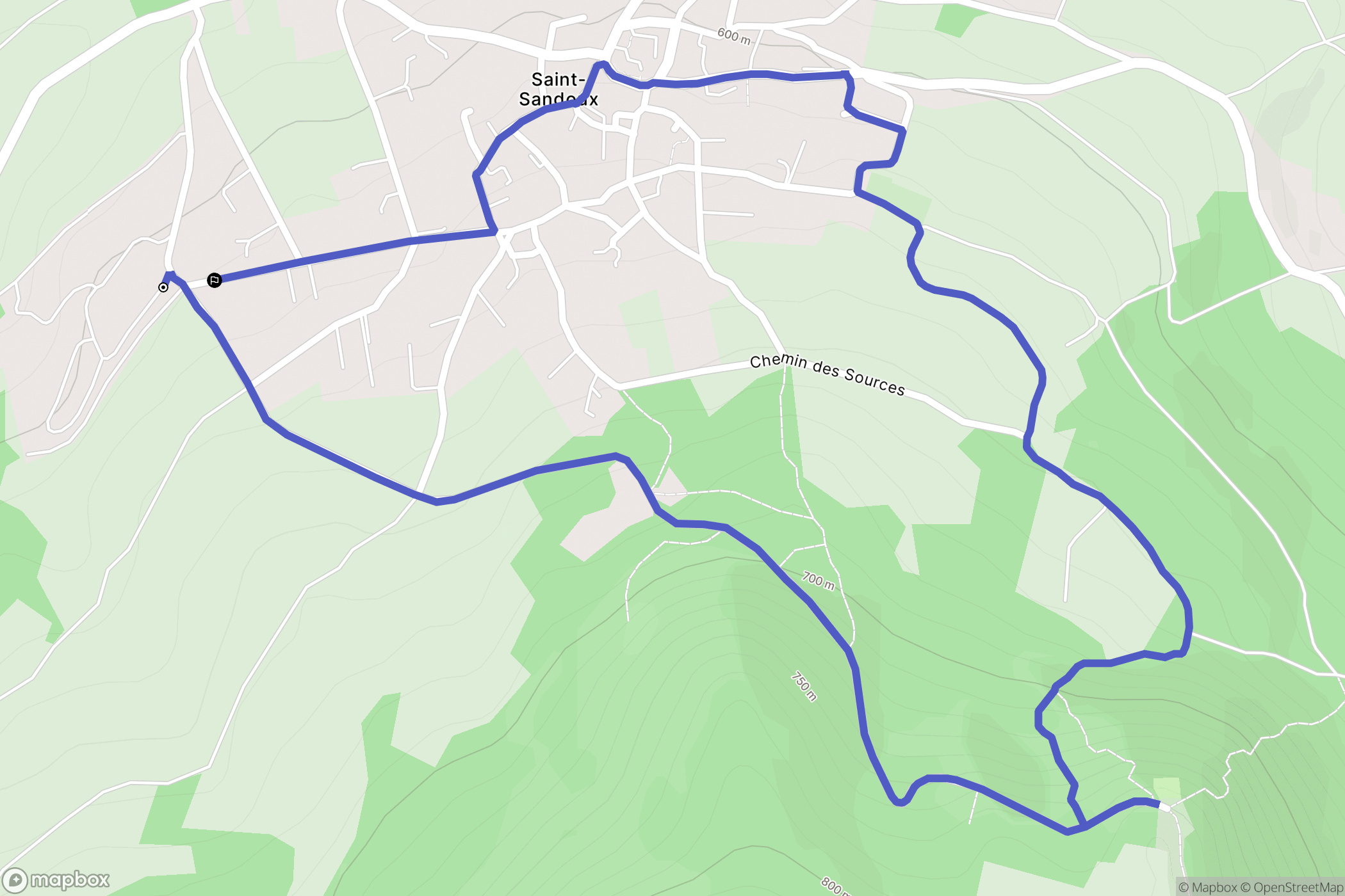 Saint-Sandoux : carte du parcours de randonnée - France