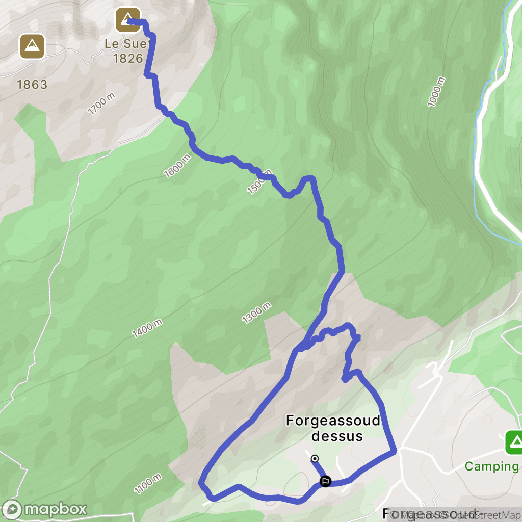 Saint-Jean-de-Sixt : carte du parcours de randonnée - France