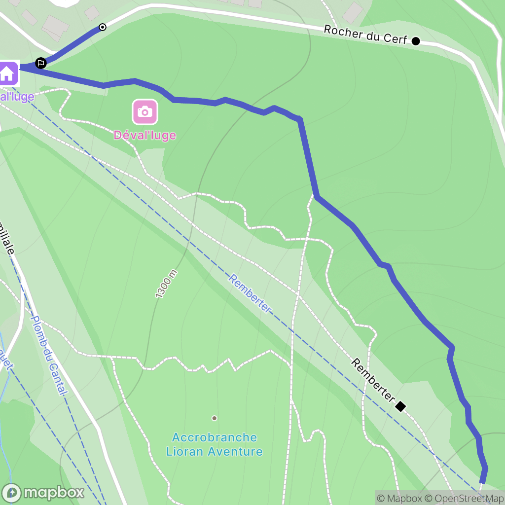 Laveissière : carte du parcours de randonnée - France
