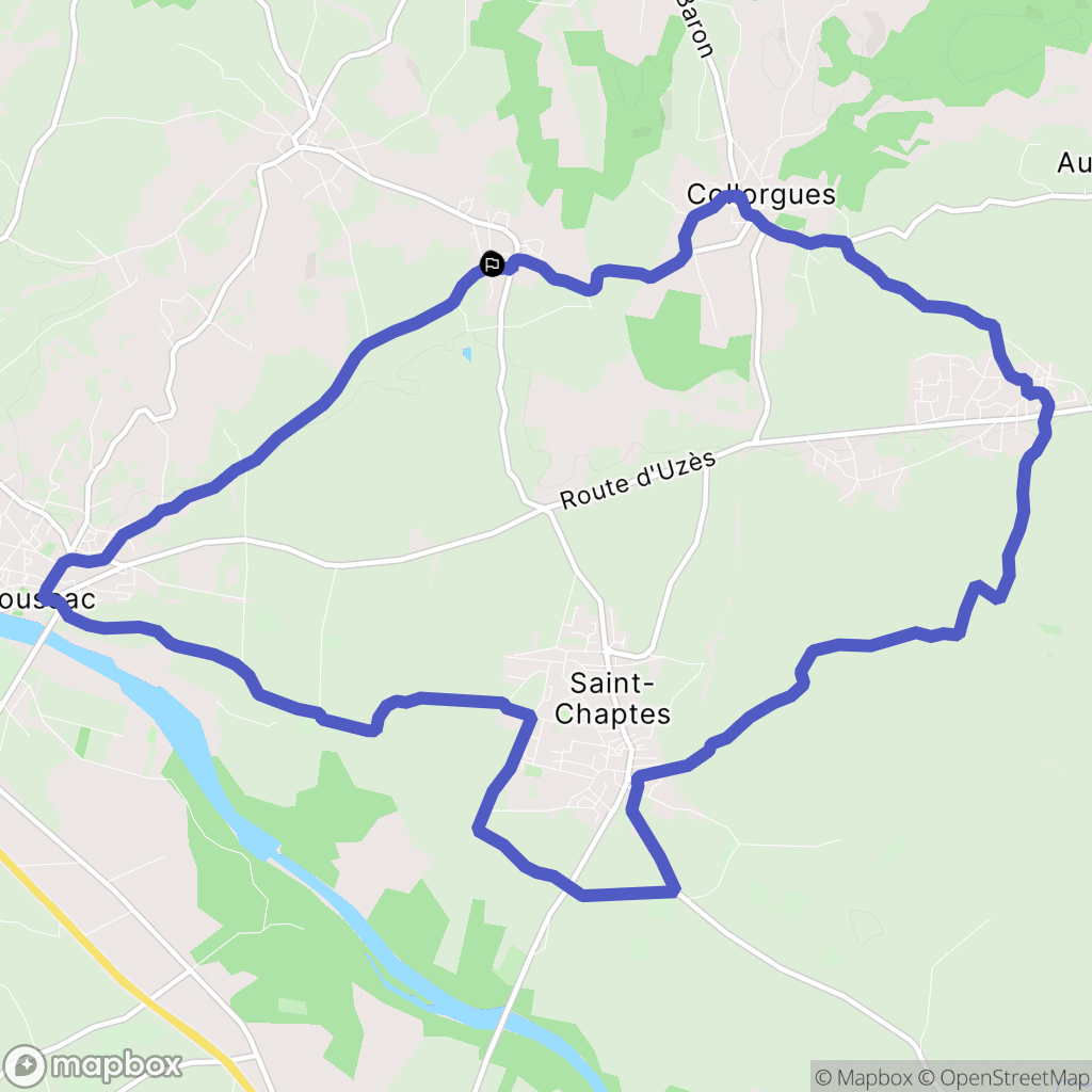 Saint-Dézéry : carte du parcours de randonnée - France