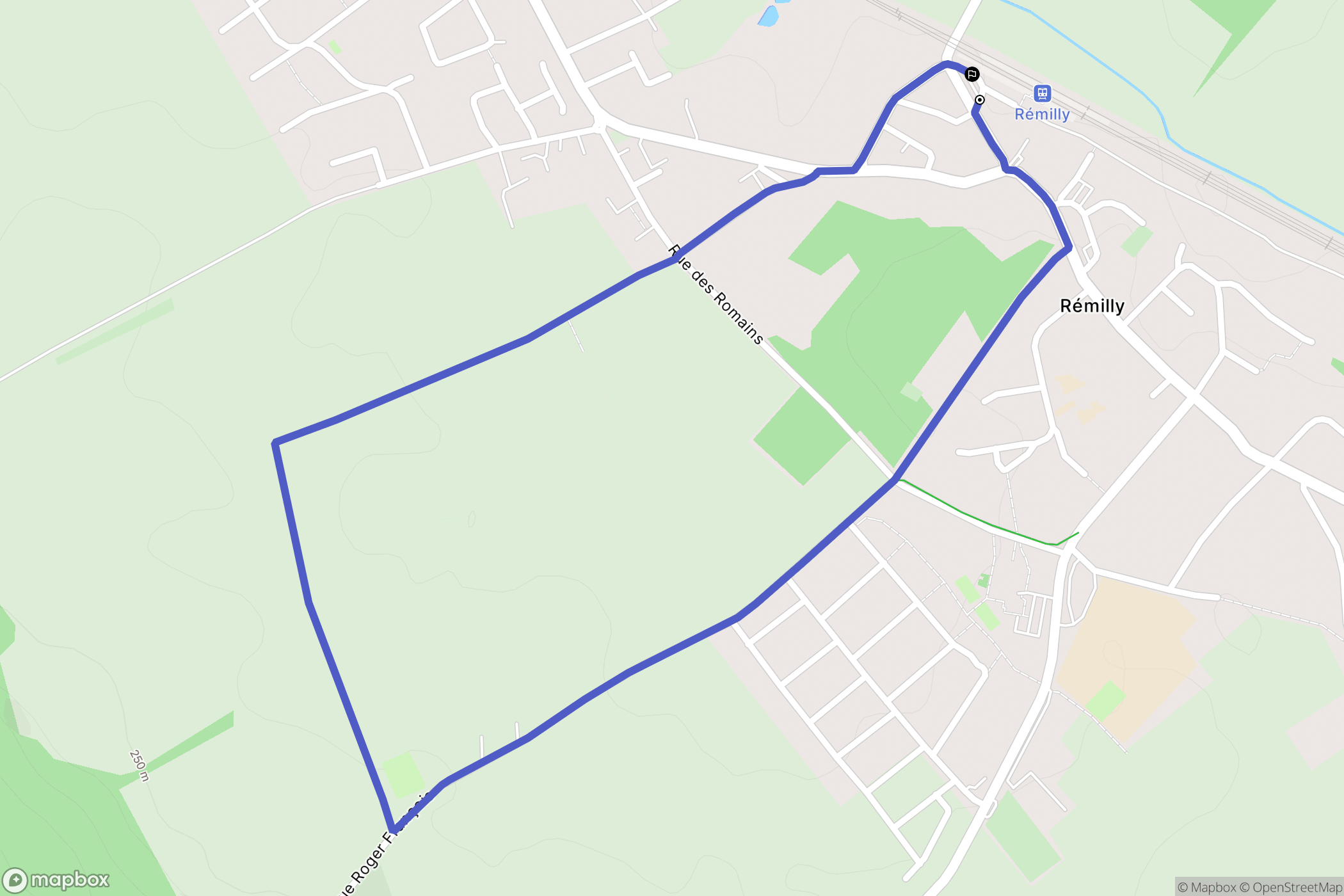 Rémilly : carte du parcours de randonnée - France