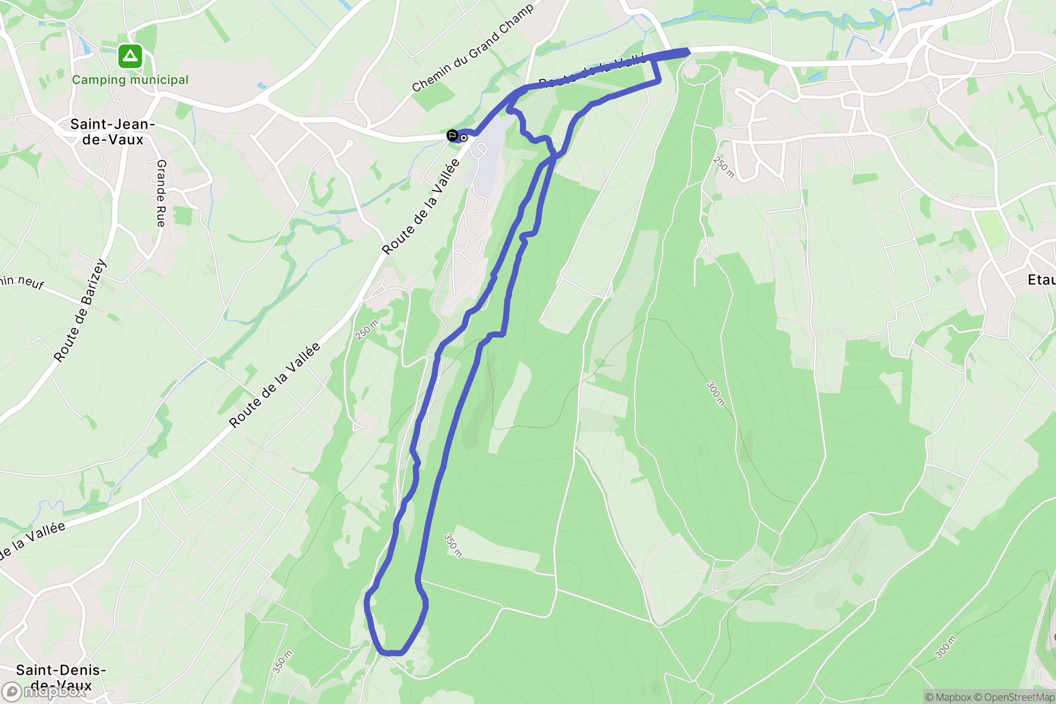 Saint-Martin-sous-Montaigu : carte du parcours de randonnée - France