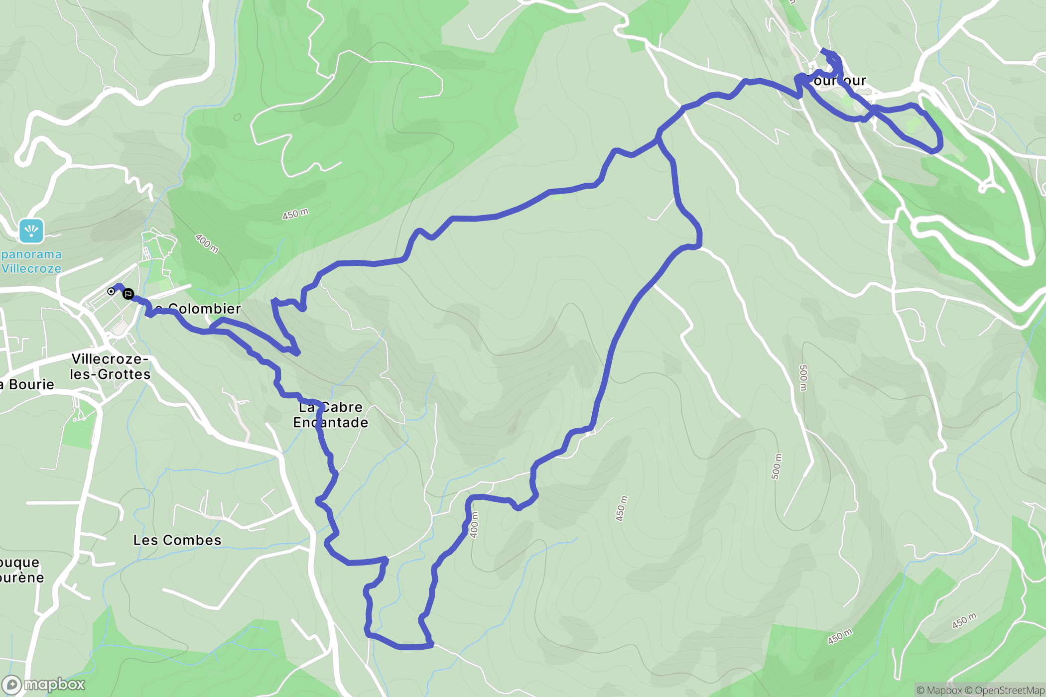 Villecroze : carte du parcours de randonnée - France