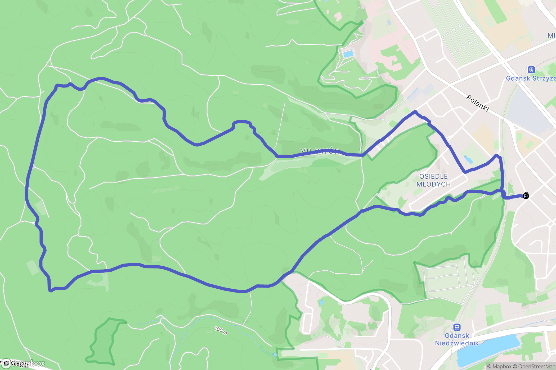 Gdańsk: mapa trasy - Poland