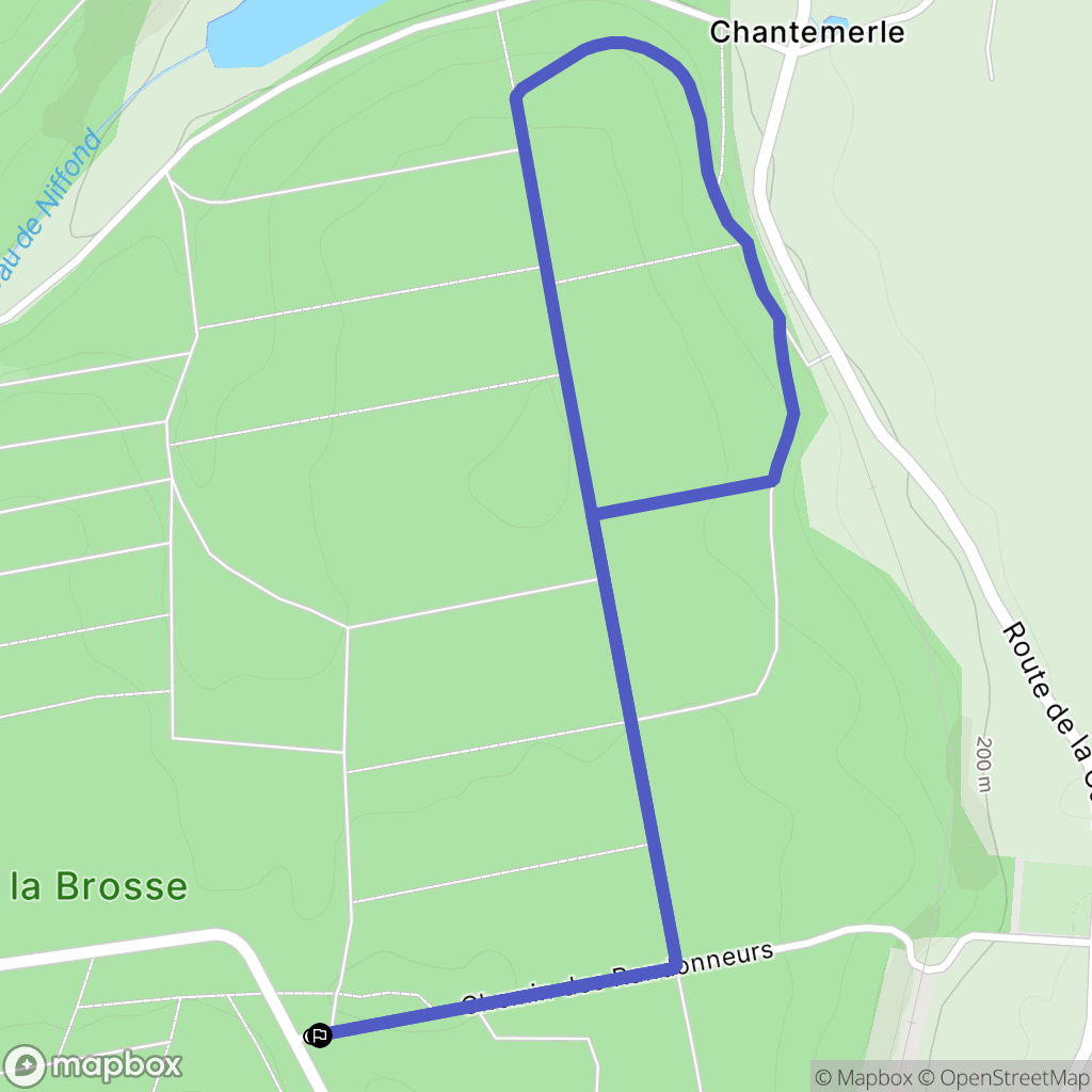 Urzy : carte du parcours de randonnée - France