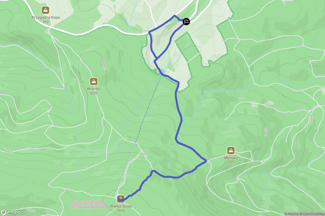 Modlęcin: mapa trasy - Poland