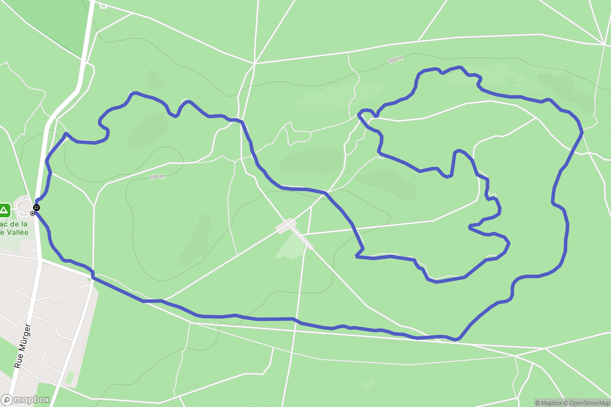 Fontainebleau : carte du parcours de randonnée - France