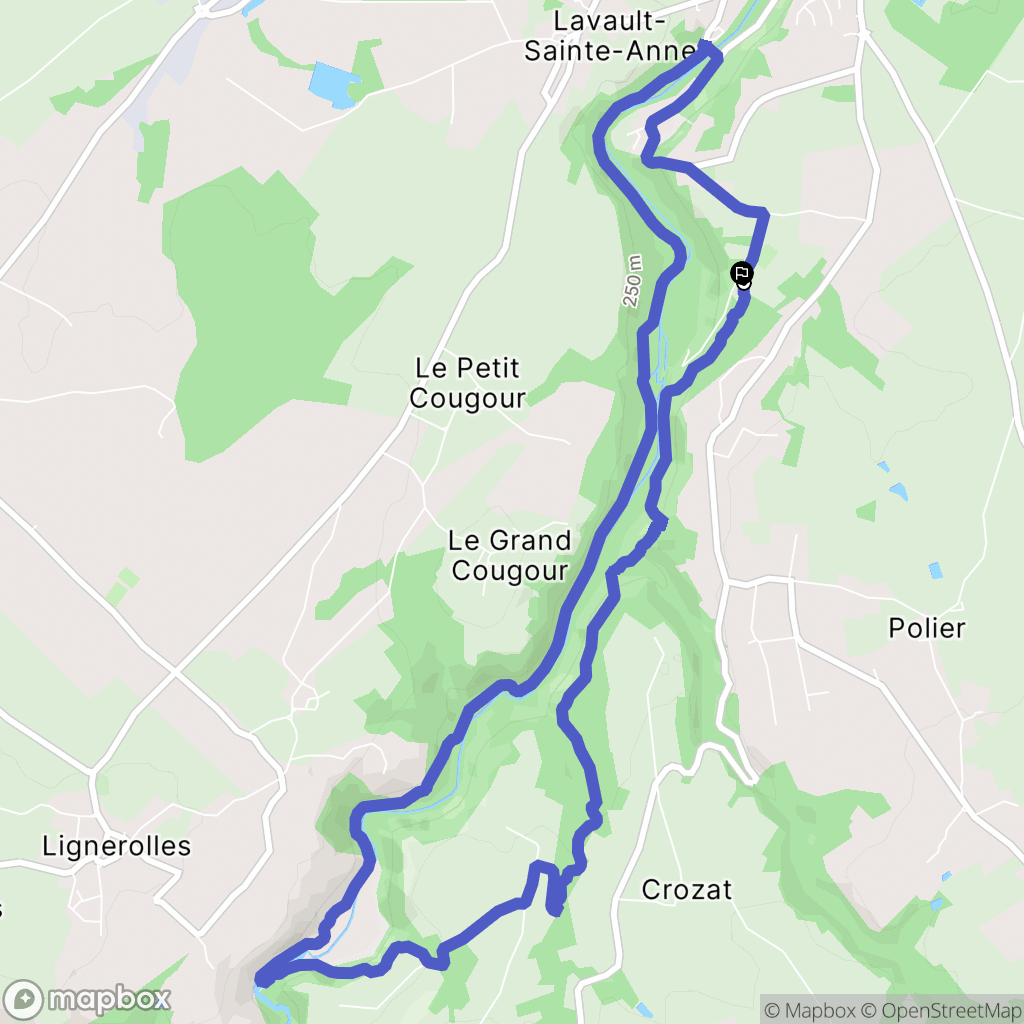 Lavault-Sainte-Anne : carte du parcours de randonnée - France
