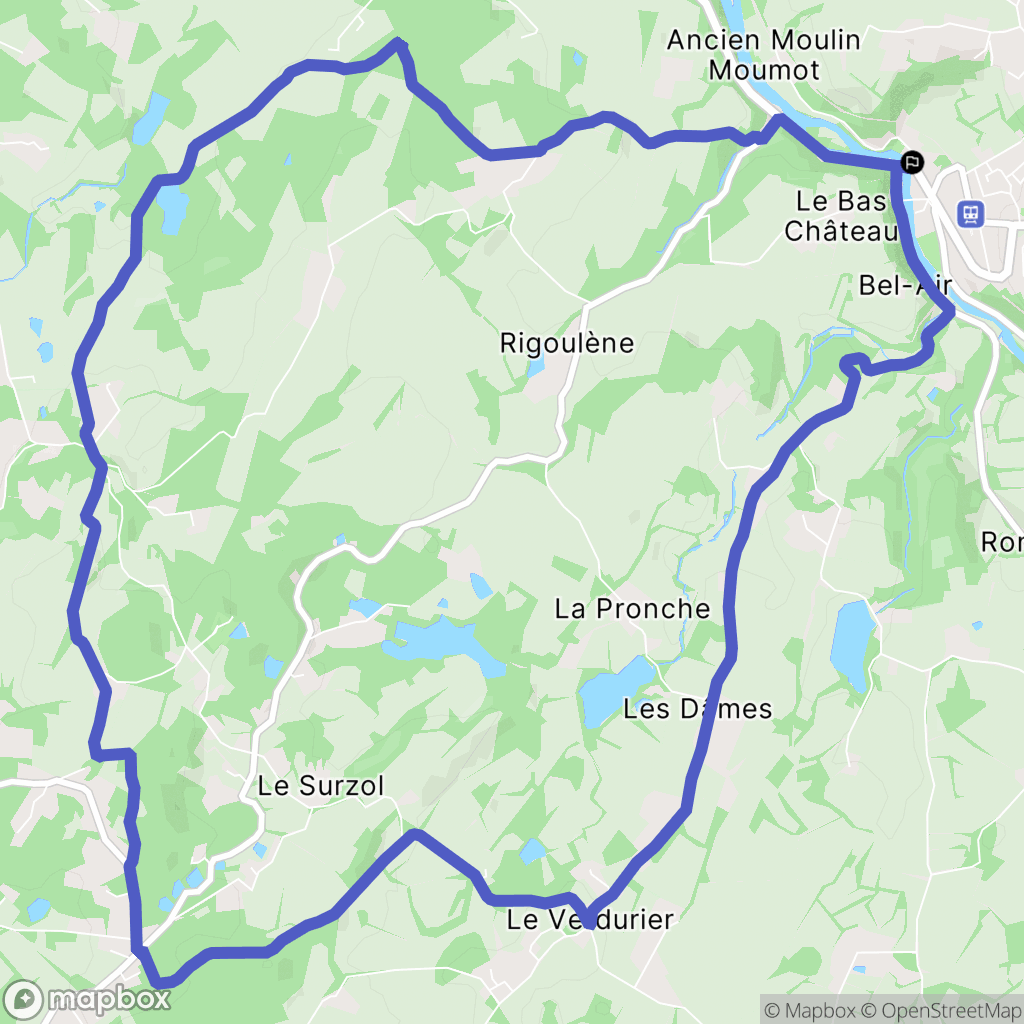 Saint-Léonard-de-Noblat : carte du parcours de randonnée - France