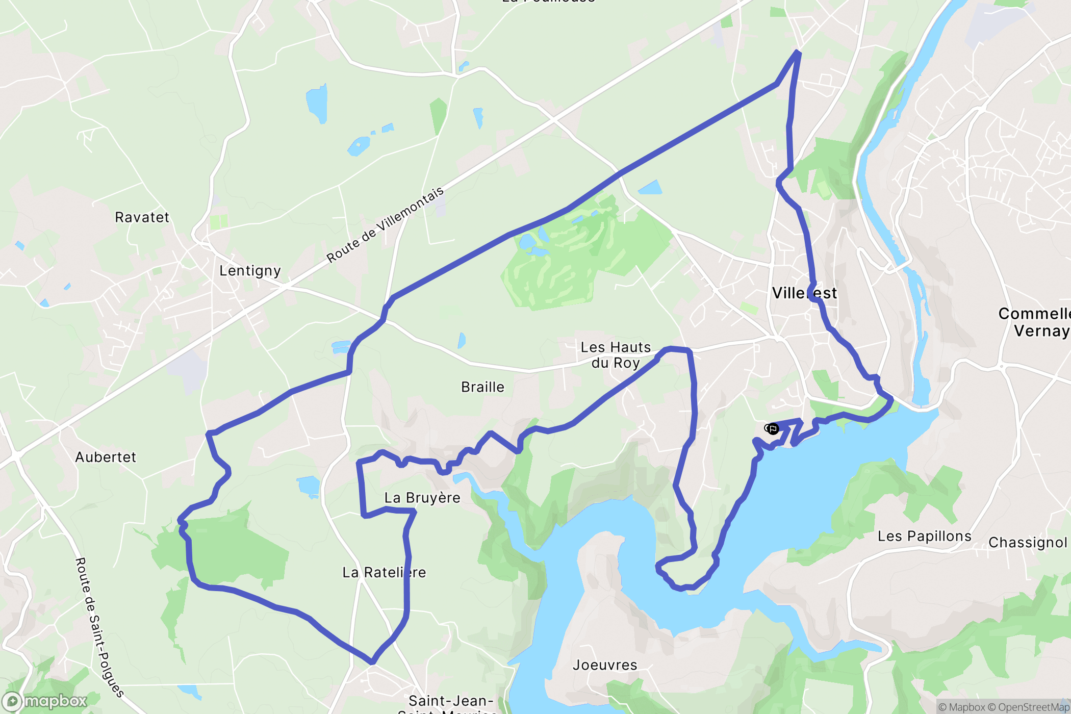 Villerest : carte du parcours de randonnée - France