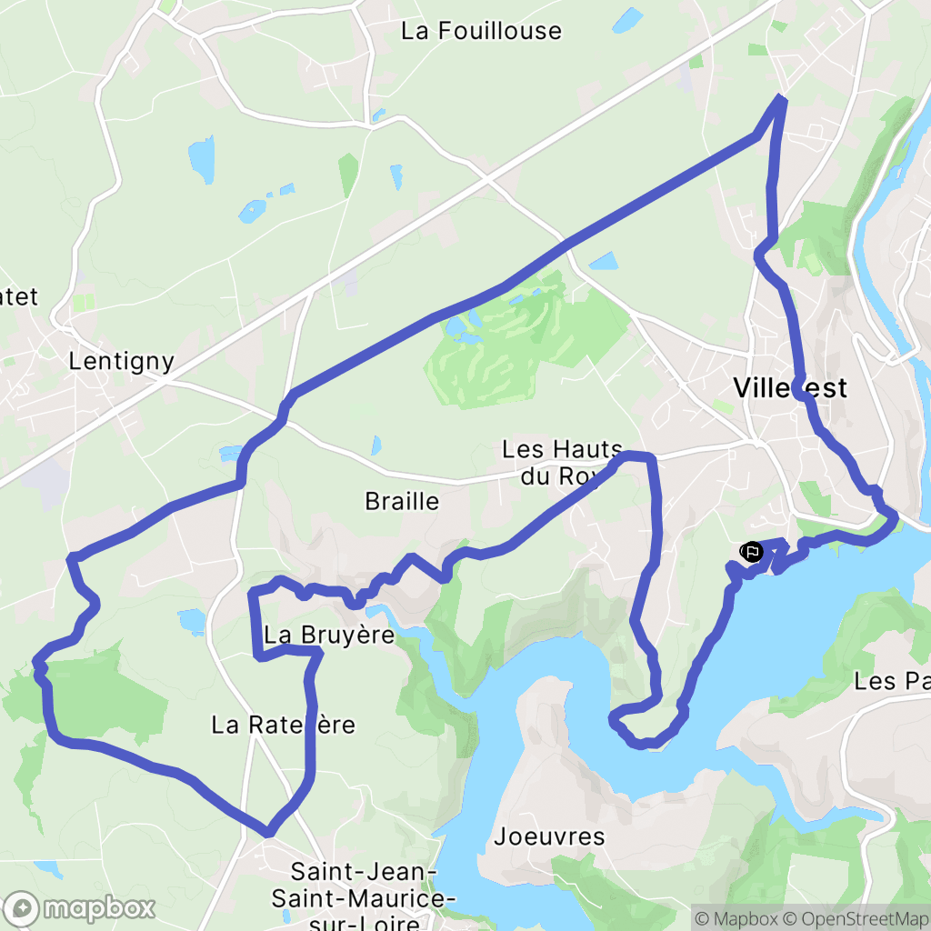 Villerest : carte du parcours de randonnée - France