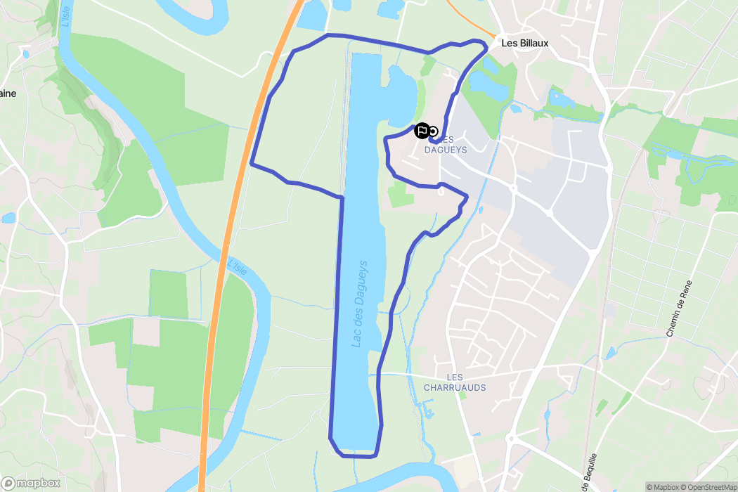 Libourne : carte du parcours de randonnée - France
