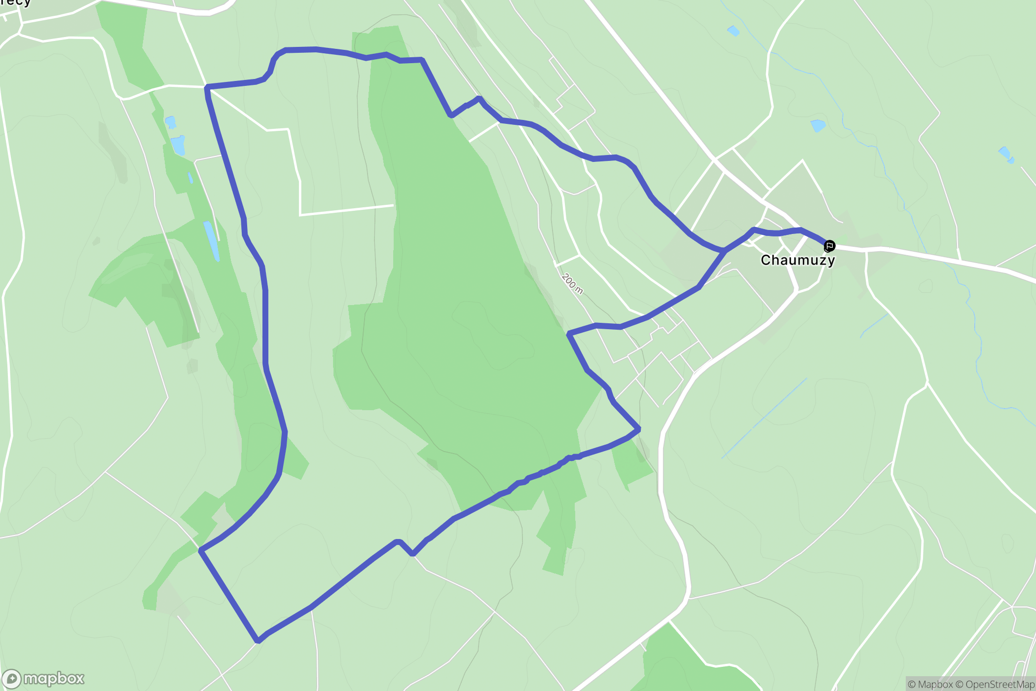 Chaumuzy : carte du parcours de randonnée - France