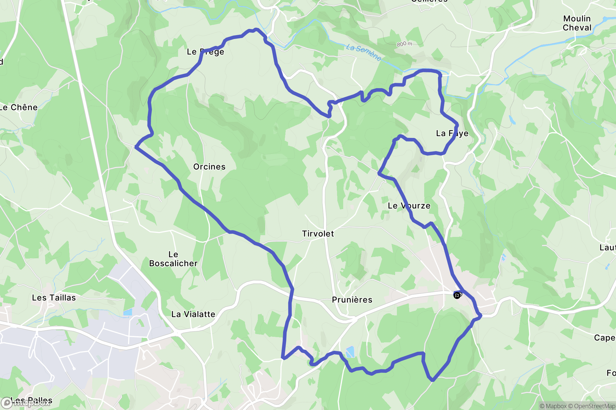 Saint-Pal-de-Mons : carte du parcours de randonnée - France