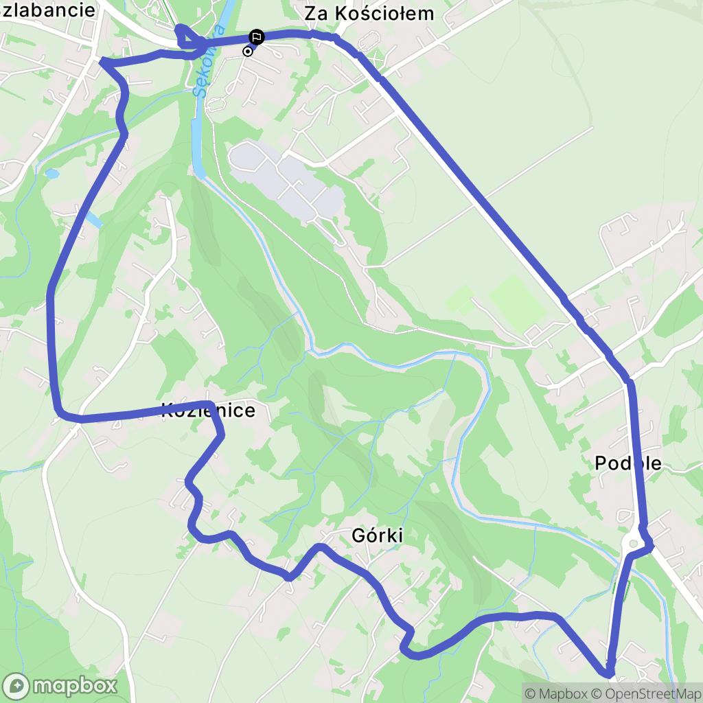 Sękowa: mapa trasy - Poland