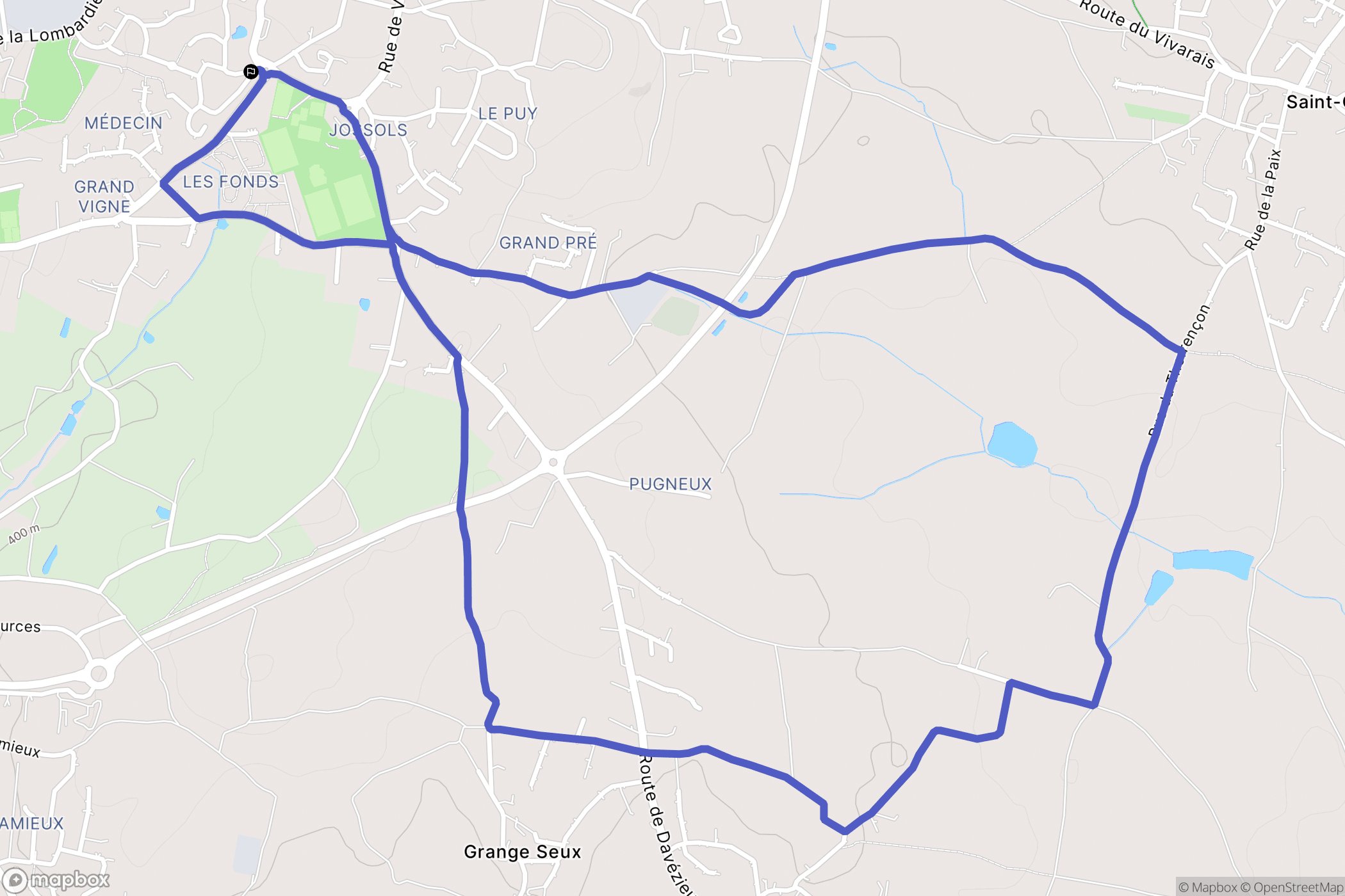 Davézieux : carte du parcours de randonnée - France