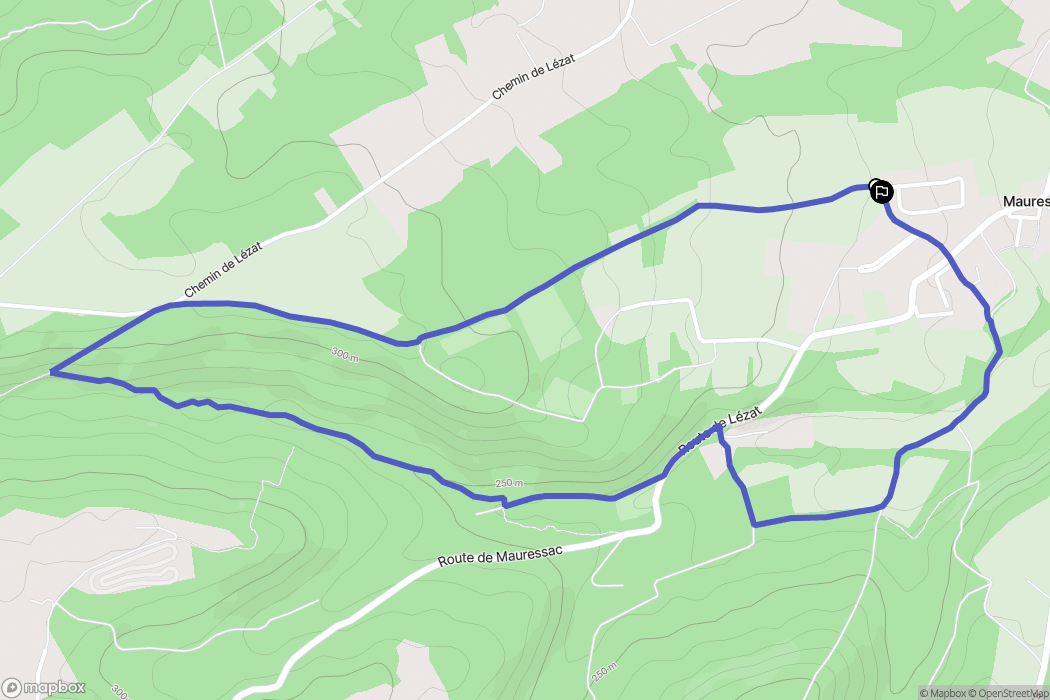 Mauressac : carte du parcours de randonnée - France