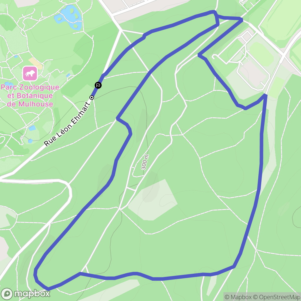 Mulhouse : carte du parcours de randonnée - France