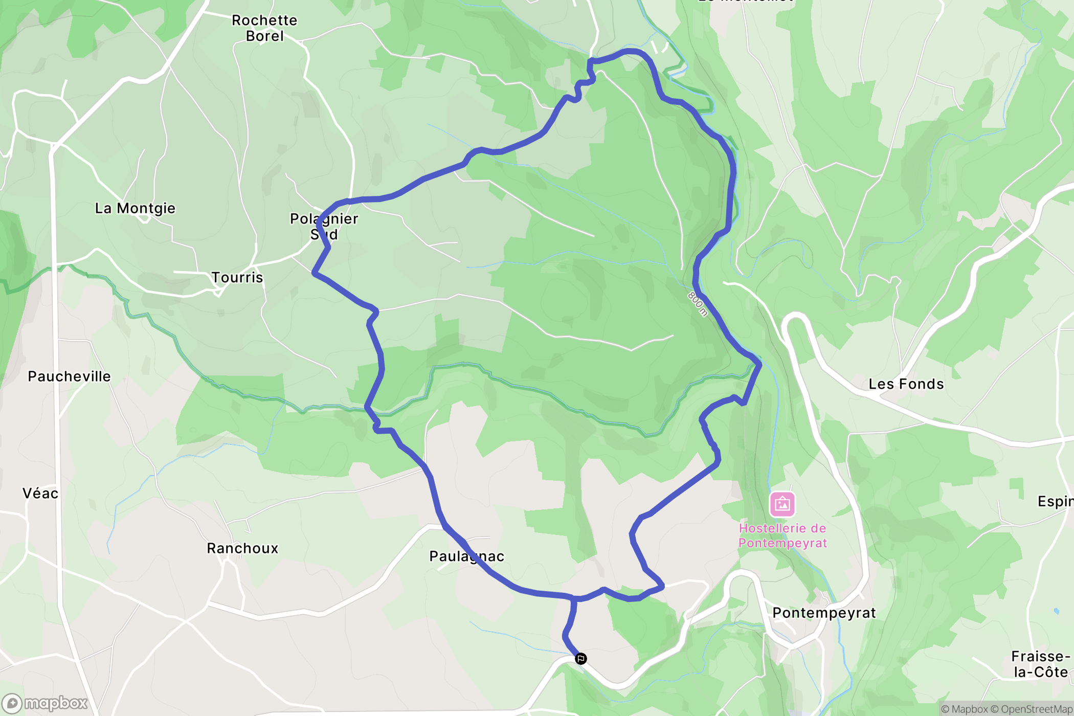Craponne-sur-Arzon : carte du parcours de randonnée - France
