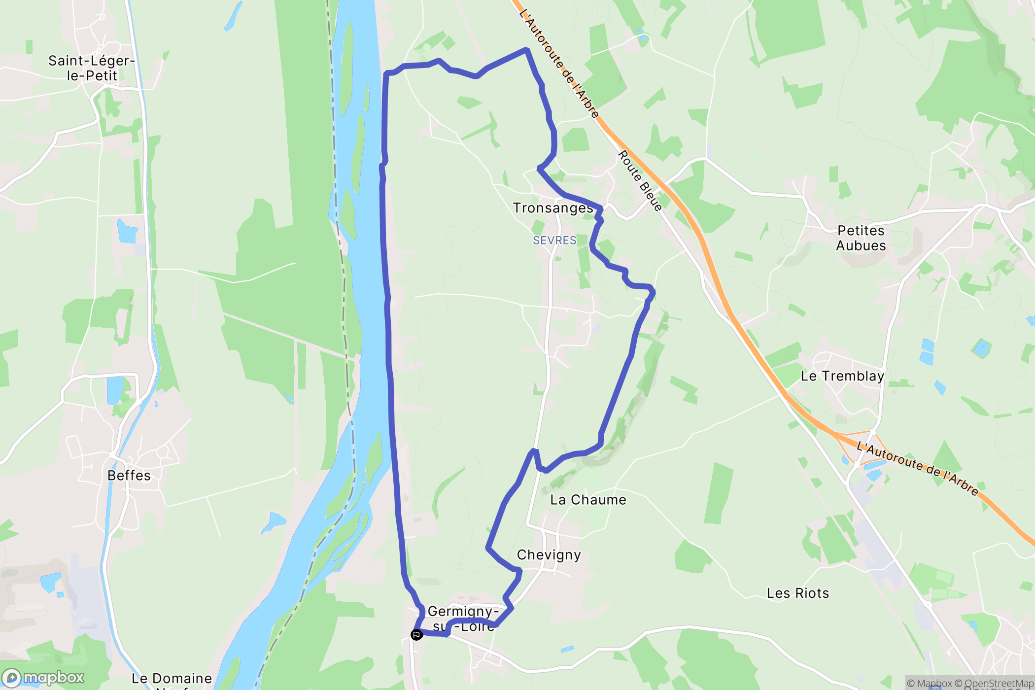 Germigny-sur-Loire : carte du parcours de randonnée - France