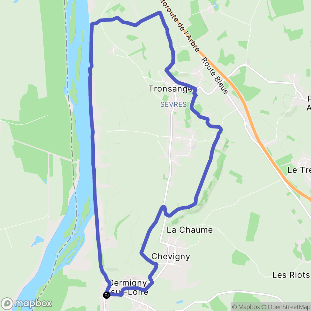 Germigny-sur-Loire : carte du parcours de randonnée - France