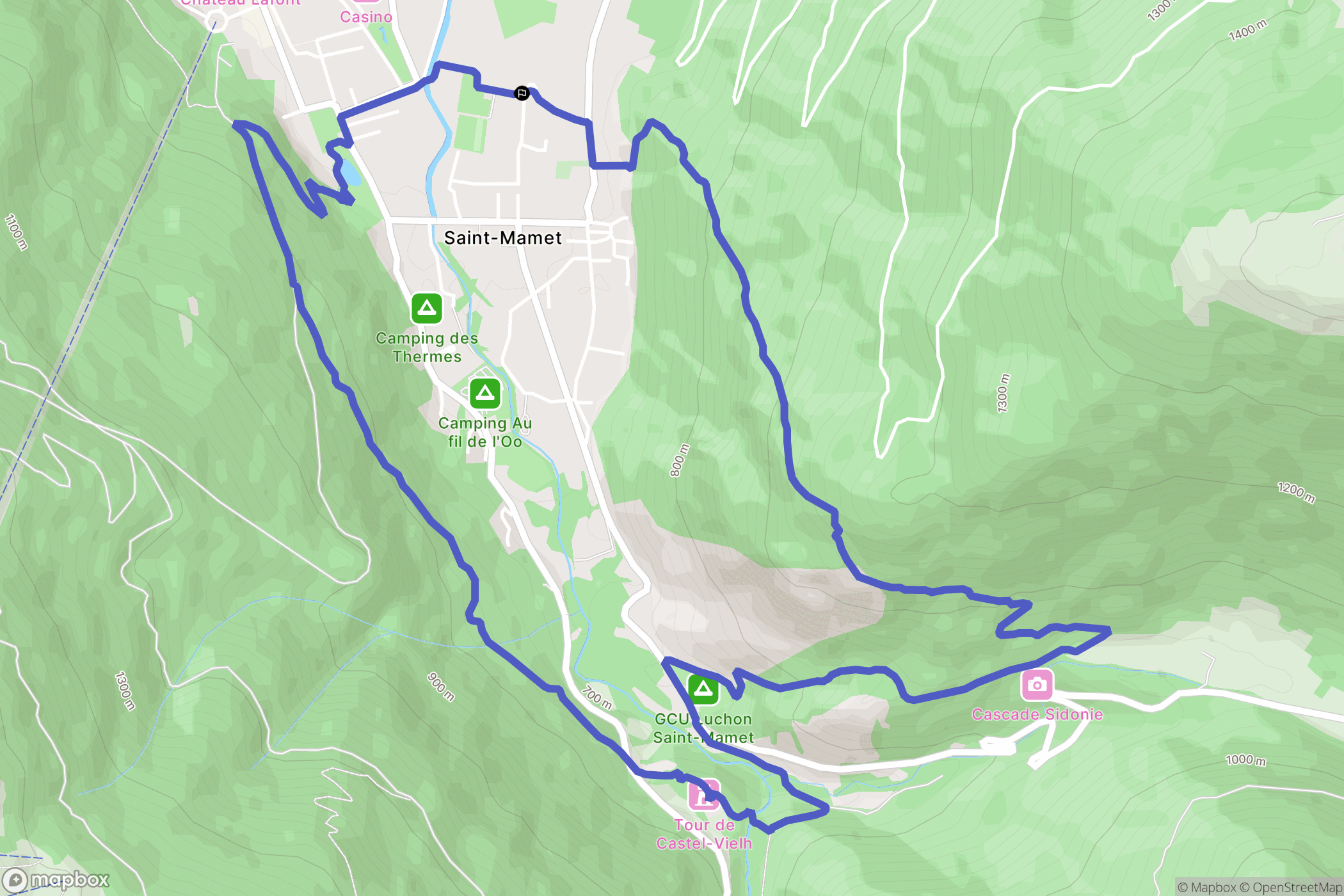 Saint-Mamet : carte du parcours de randonnée - France