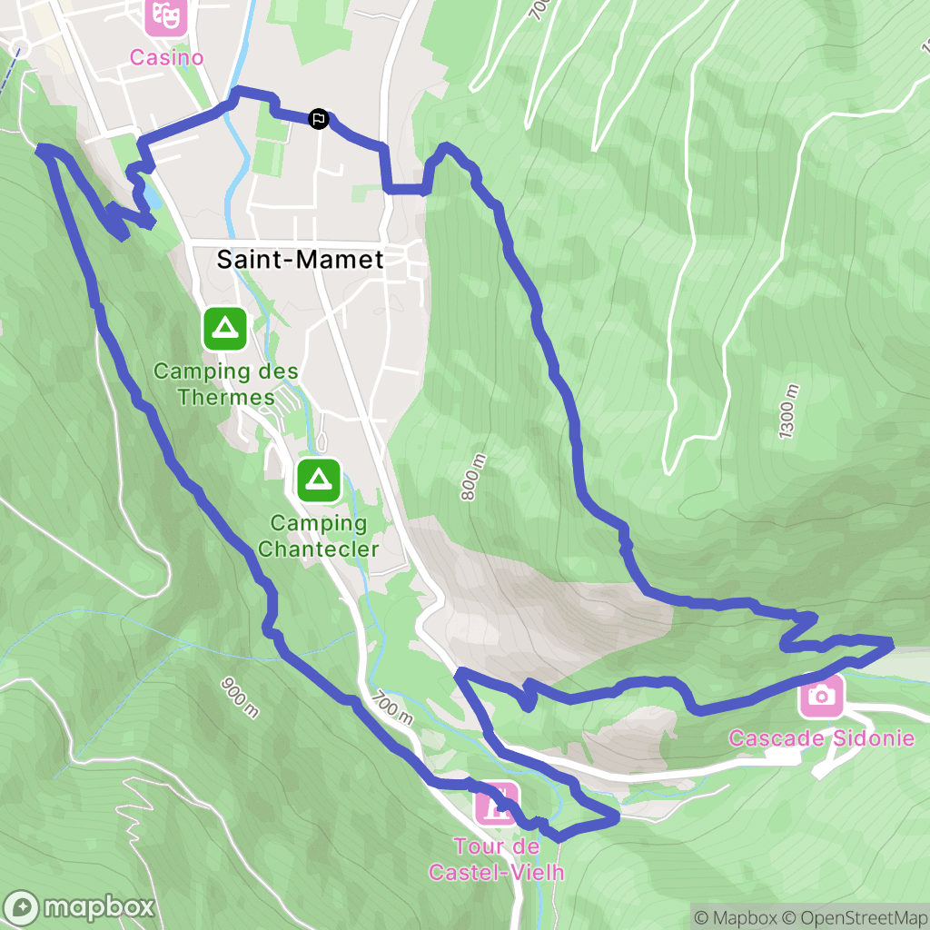 Saint-Mamet : carte du parcours de randonnée - France