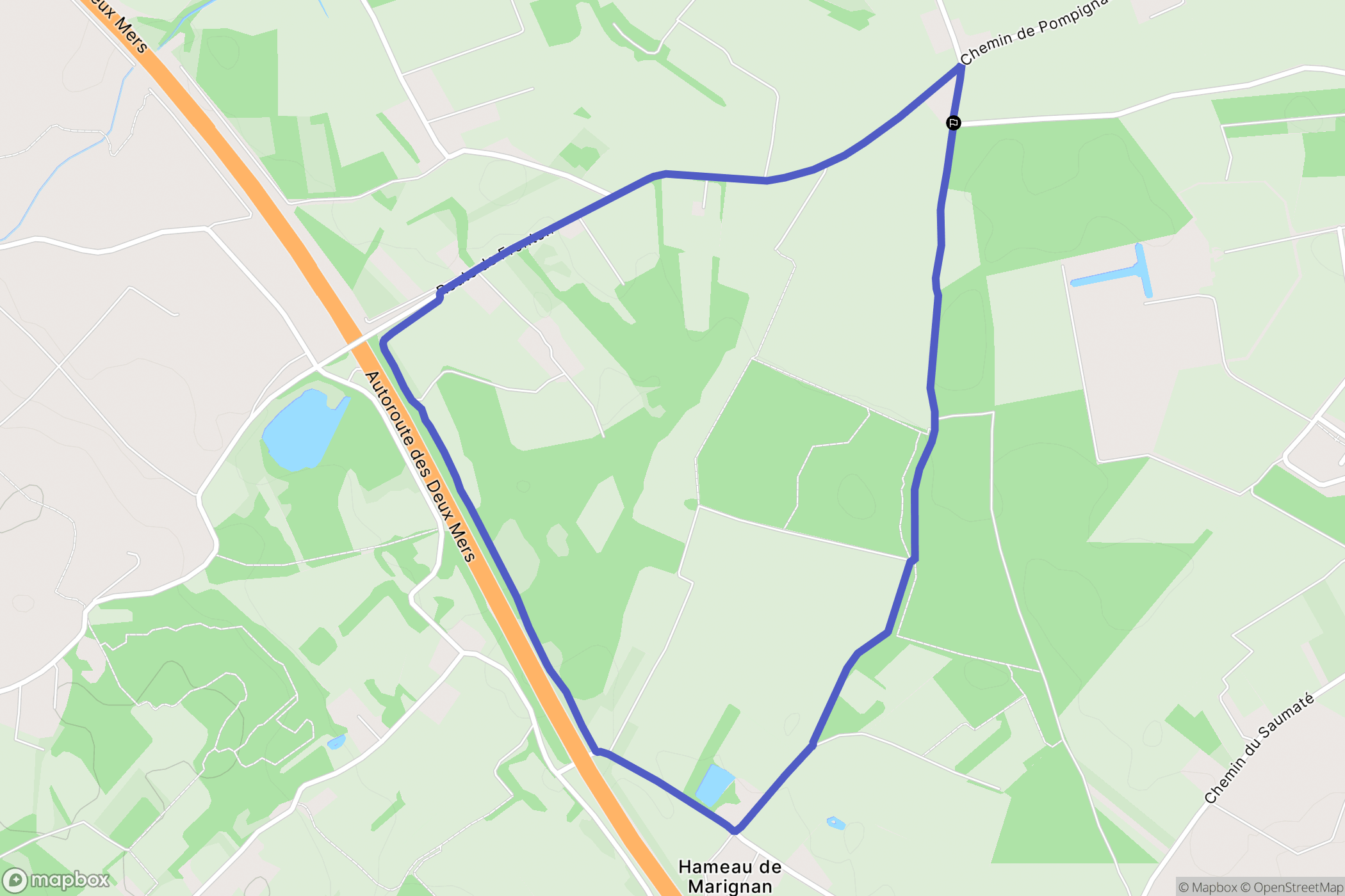 Fronton : carte du parcours de randonnée - France