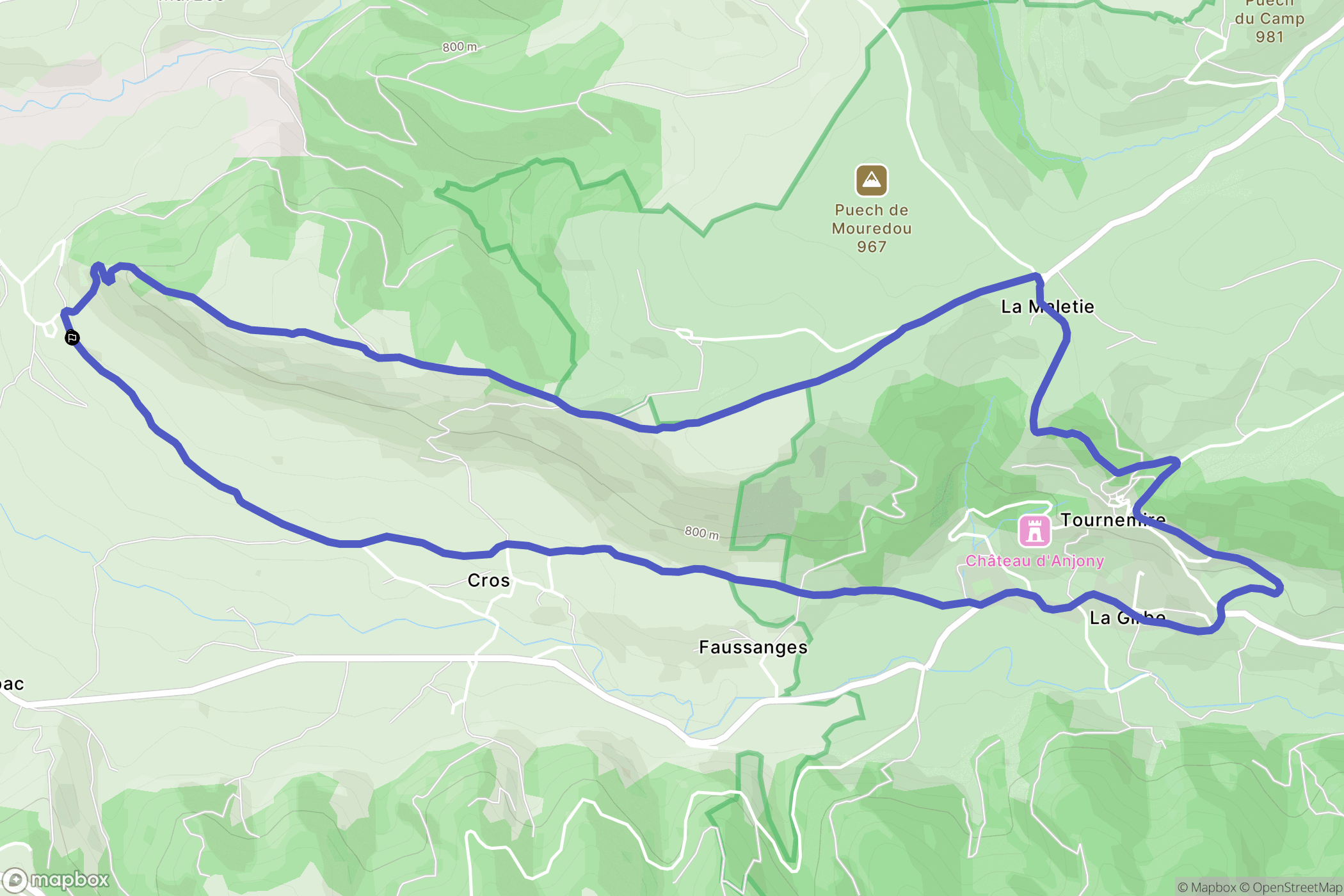 Saint-Cernin : carte du parcours de randonnée - France