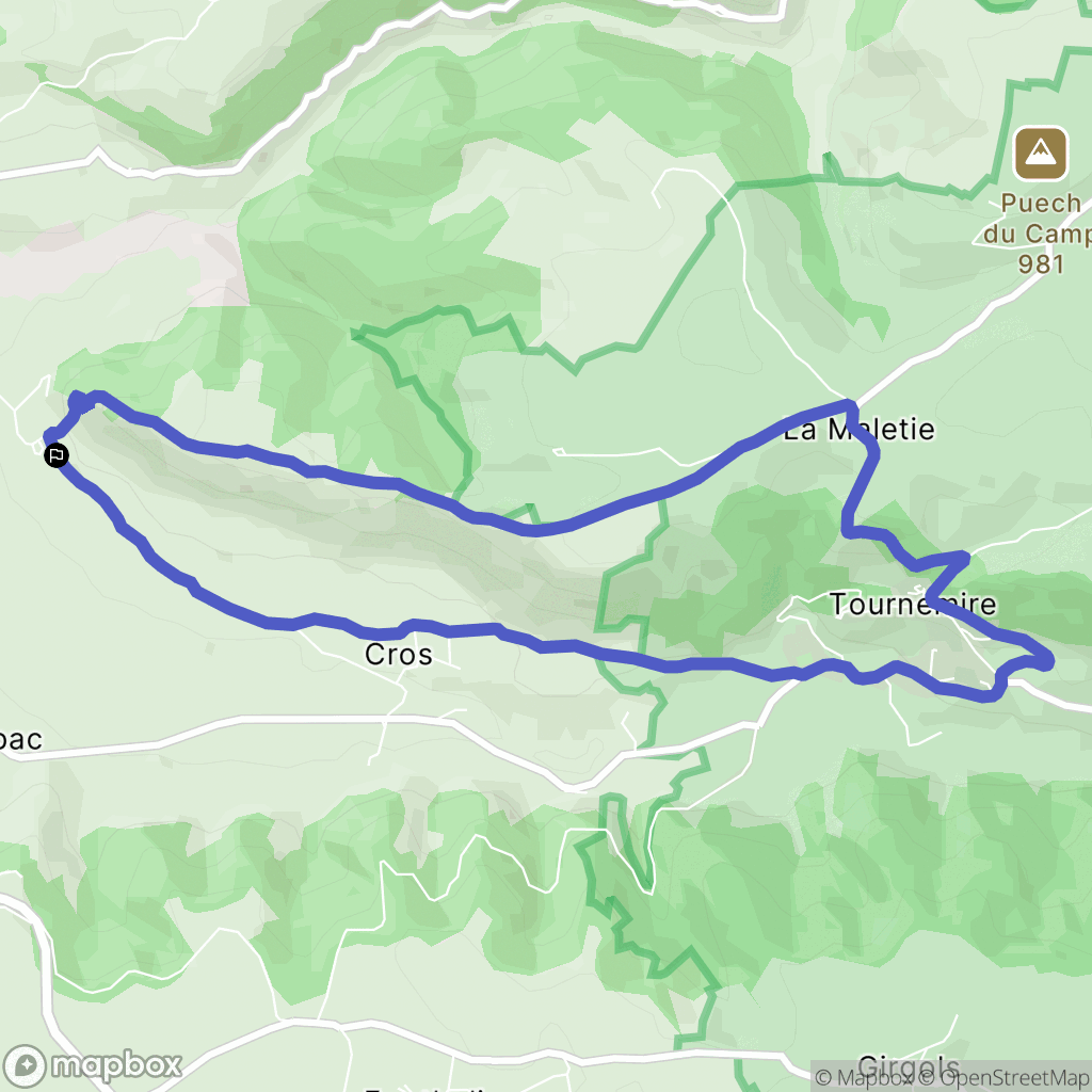 Saint-Cernin : carte du parcours de randonnée - France
