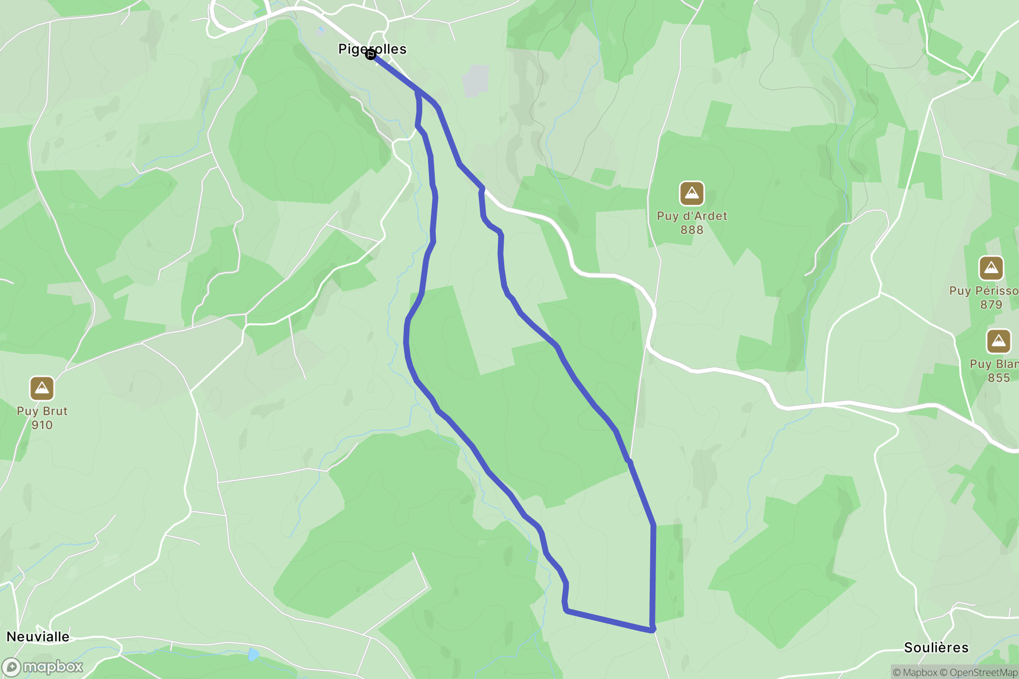 Gentioux-Pigerolles : carte du parcours de randonnée - France