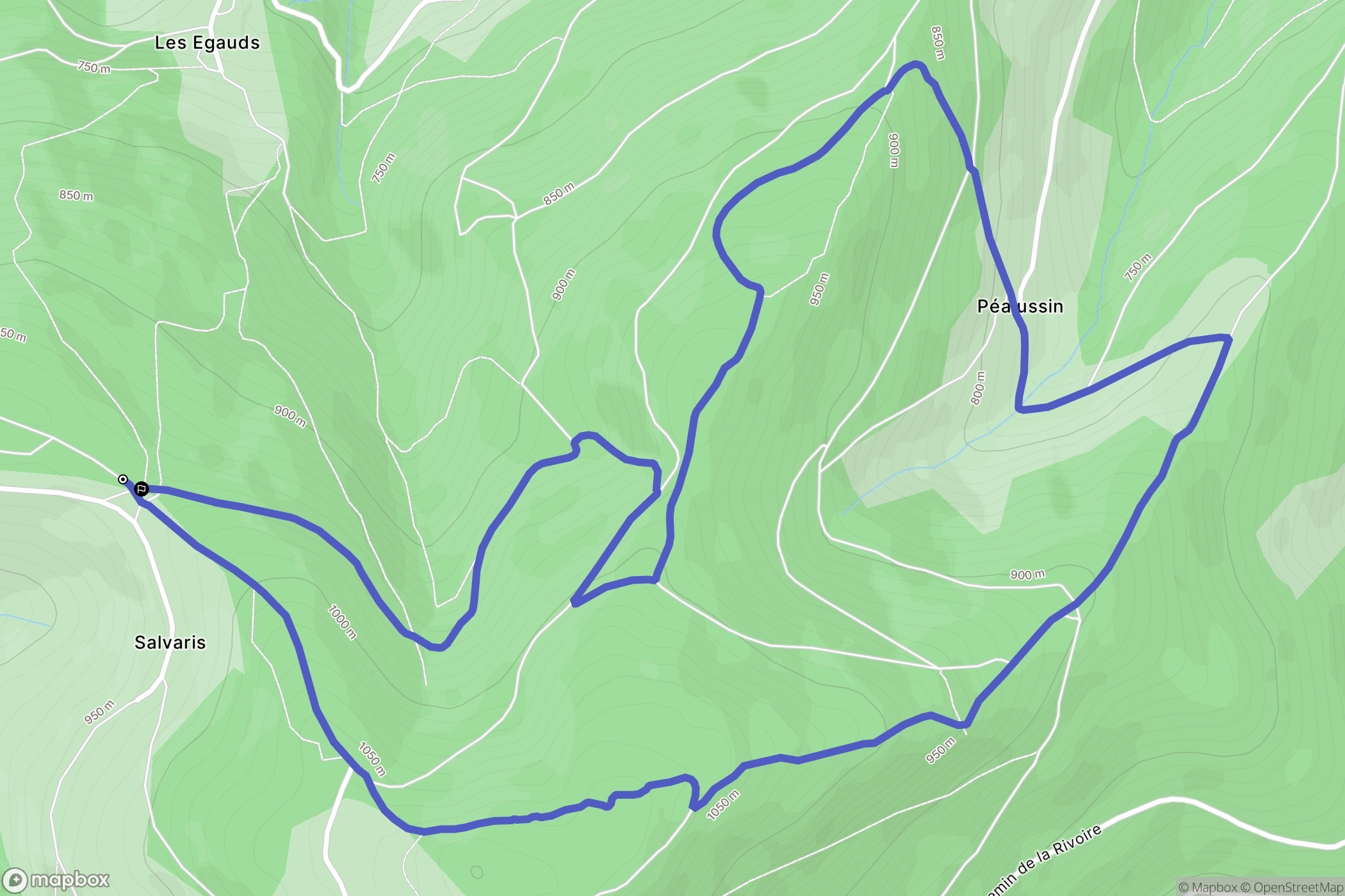 Saint-Étienne : carte du parcours de randonnée - France