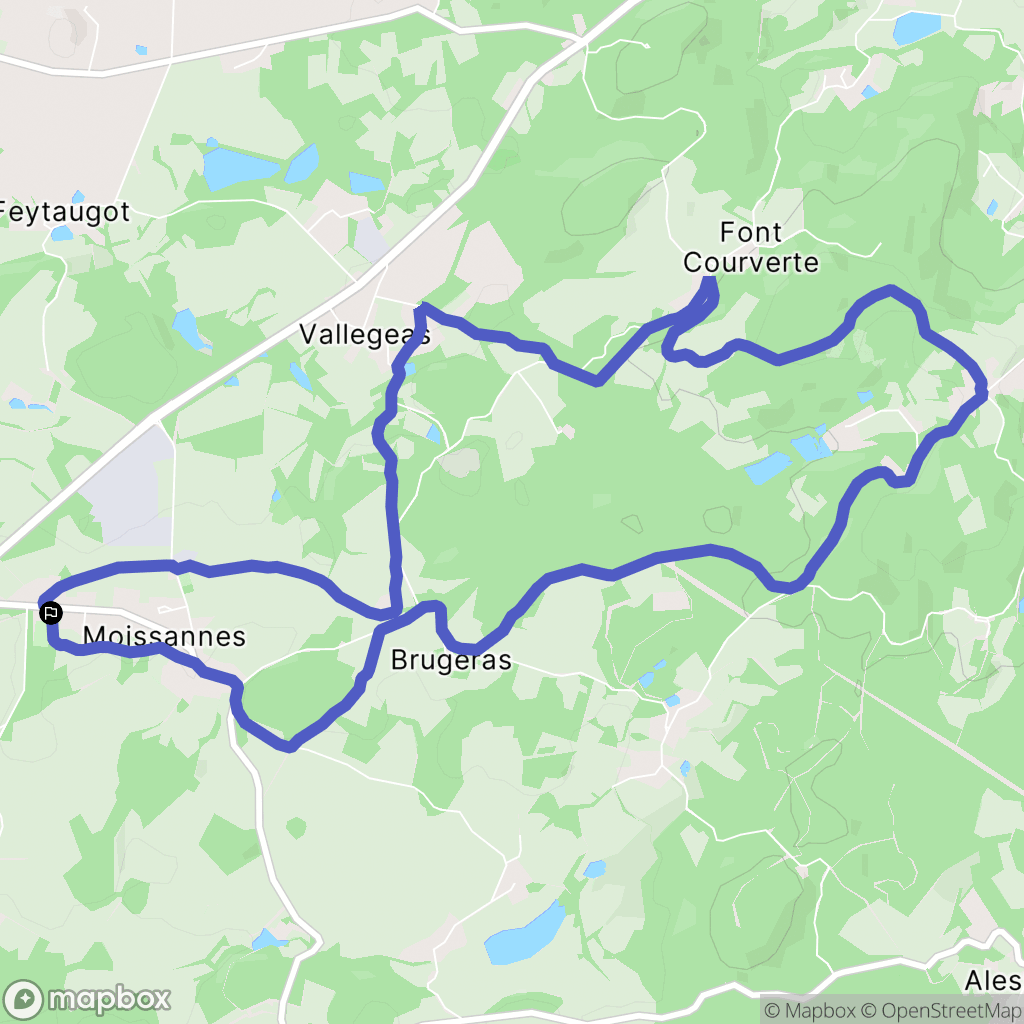 Moissannes : carte du parcours de randonnée - France