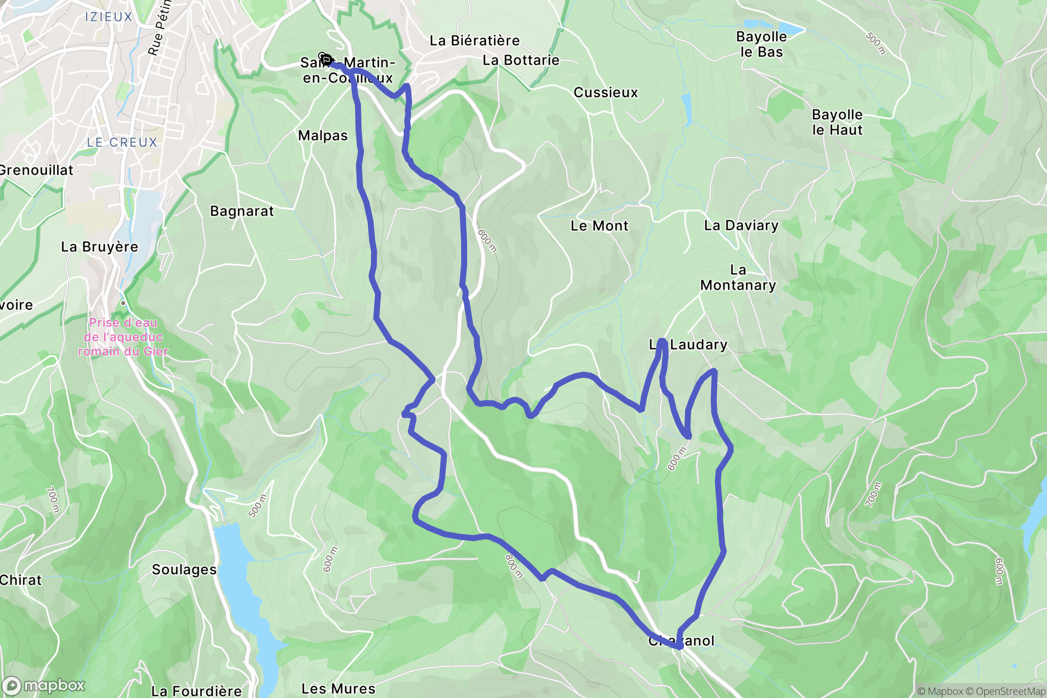 Saint-Chamond : carte du parcours de randonnée - France