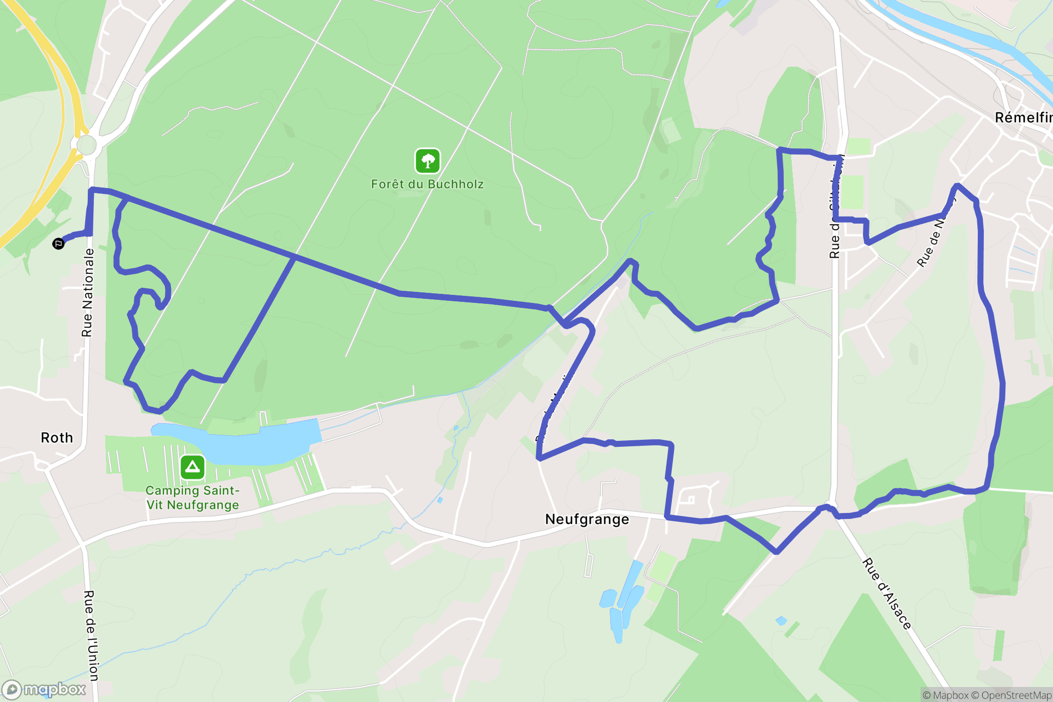 Hambach : carte du parcours de randonnée - France