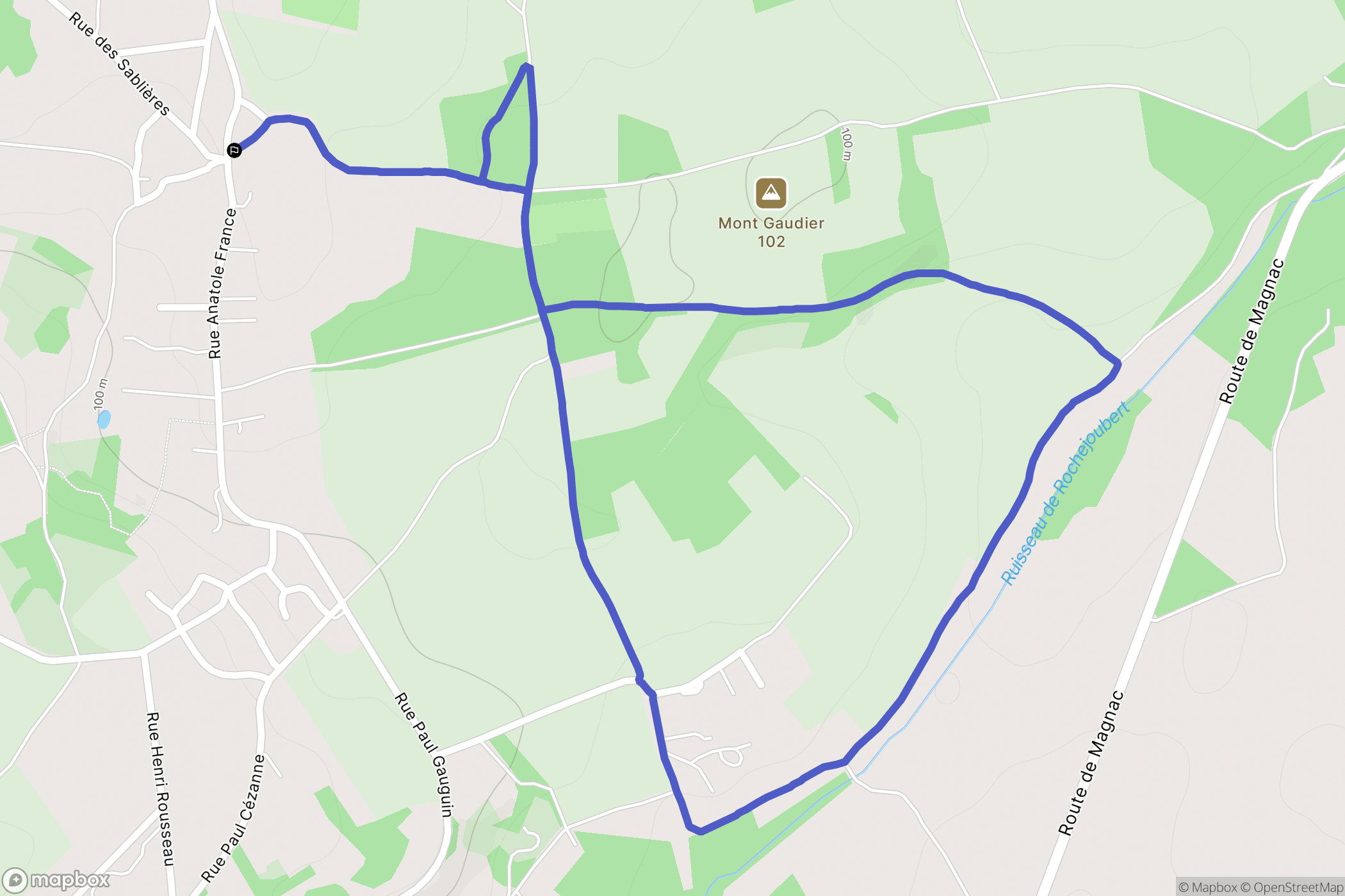 Magnac-sur-Touvre : carte du parcours de randonnée - France
