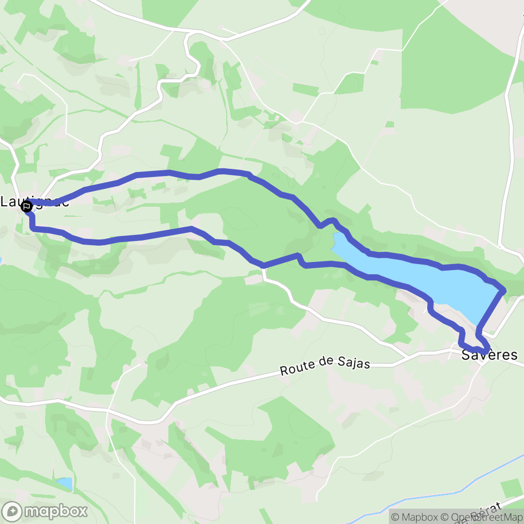 Lautignac : carte du parcours de randonnée - France