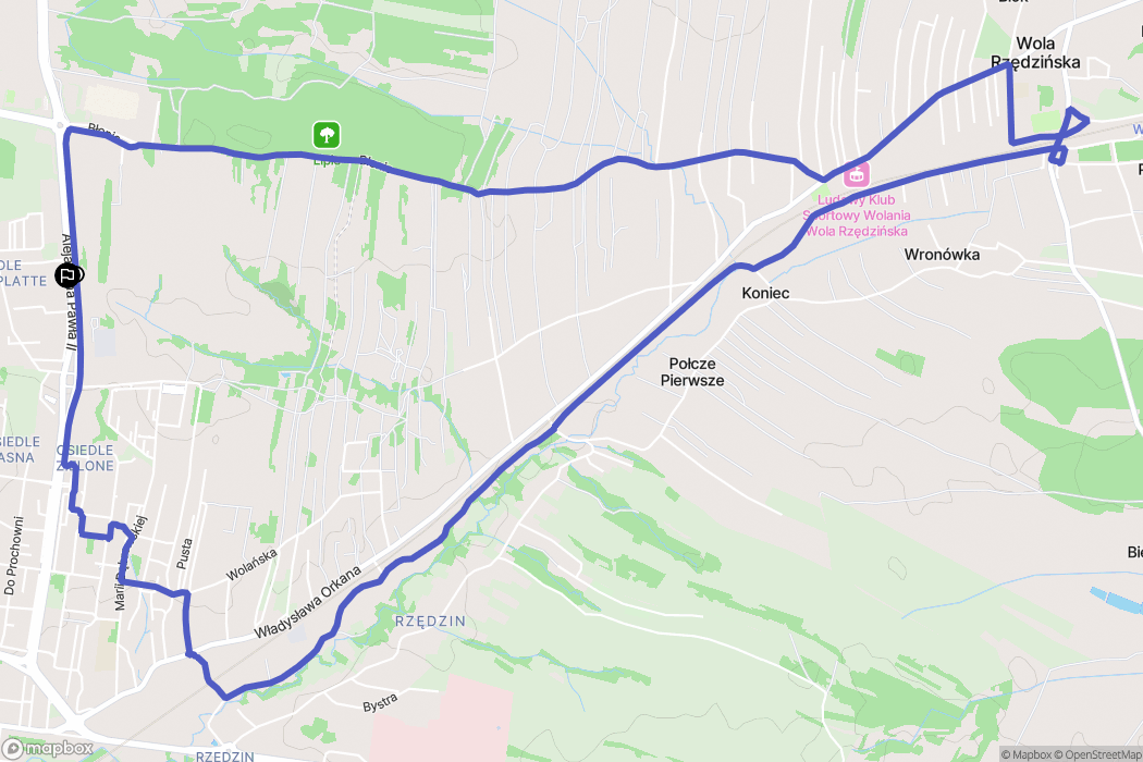 Tarnów: mapa trasy - Poland