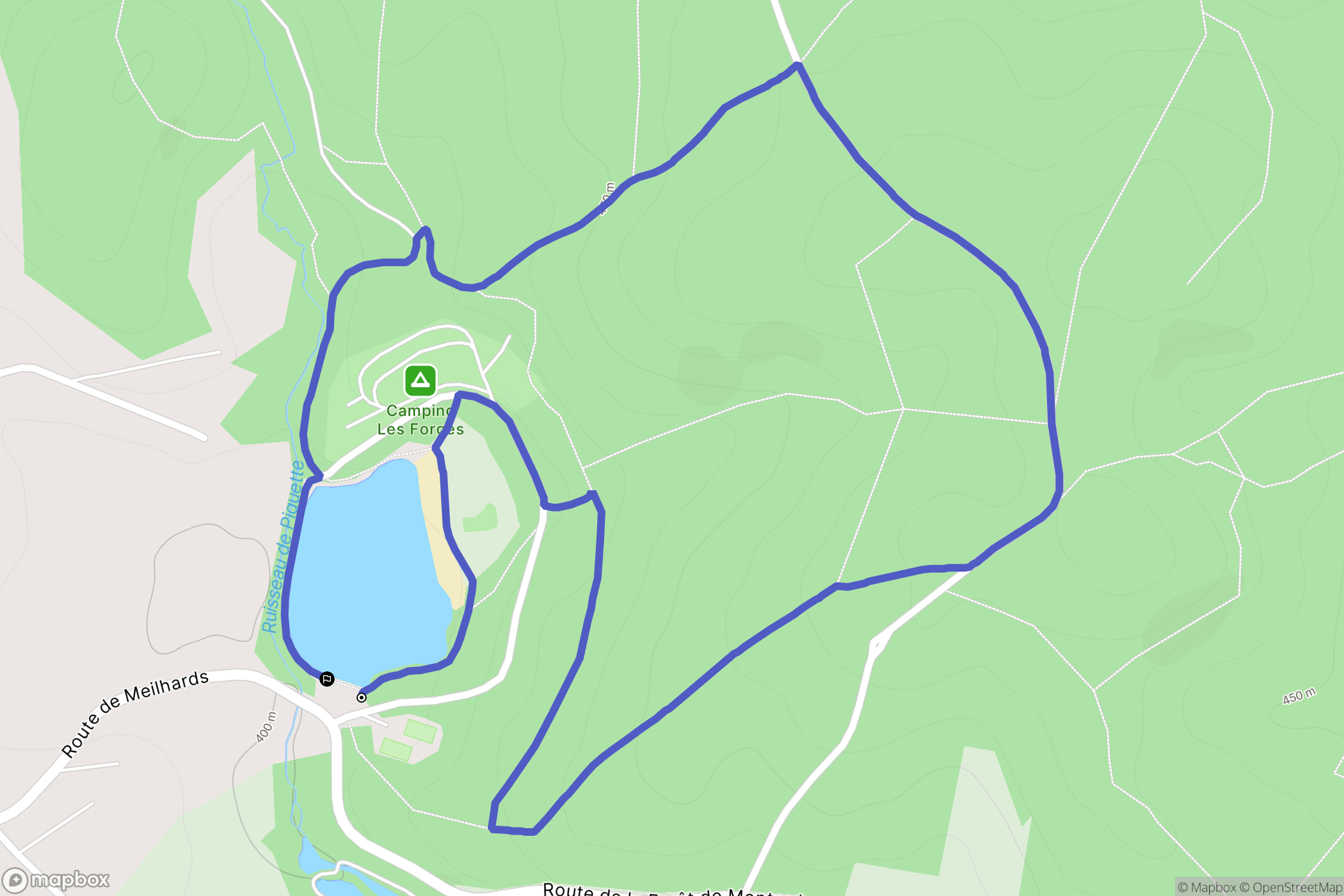 Lamongerie : carte du parcours de randonnée - France