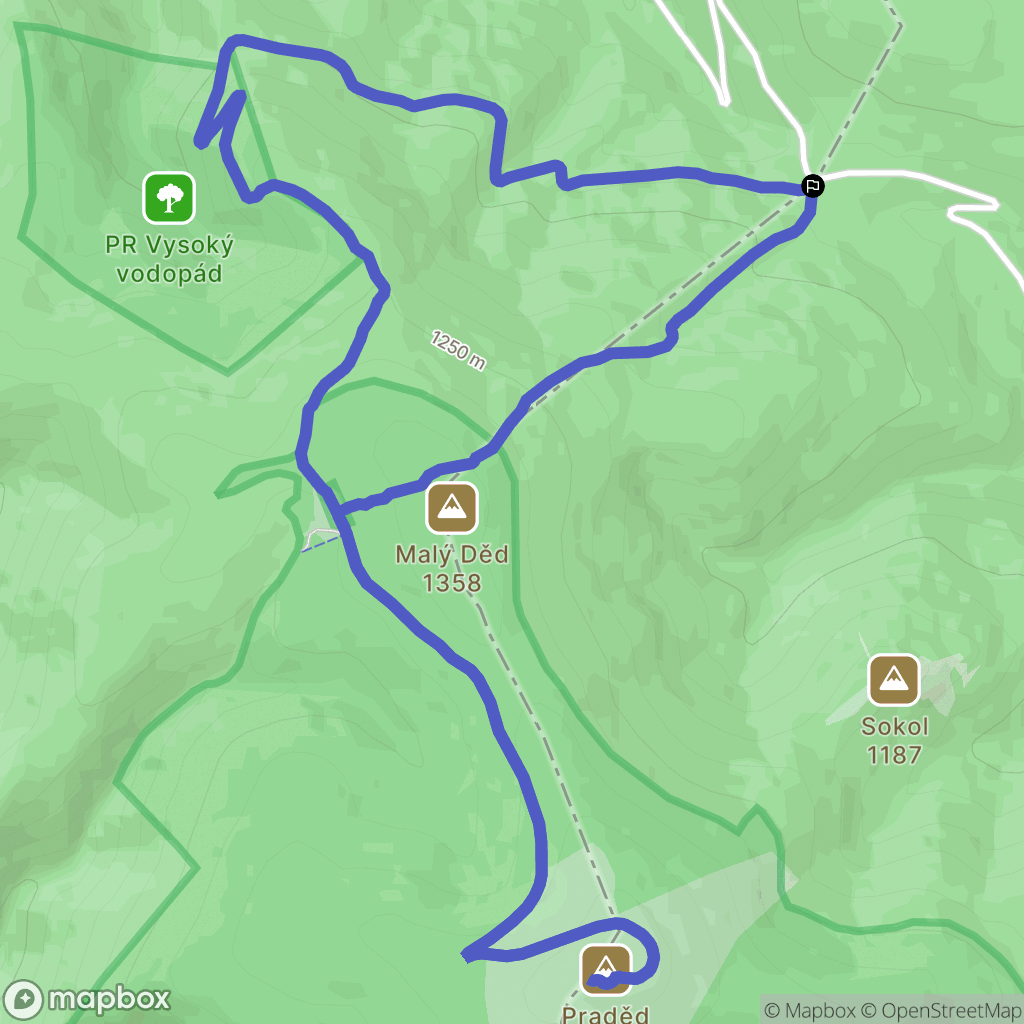 Bělá pod Pradědem: mapa trasy - Czechia