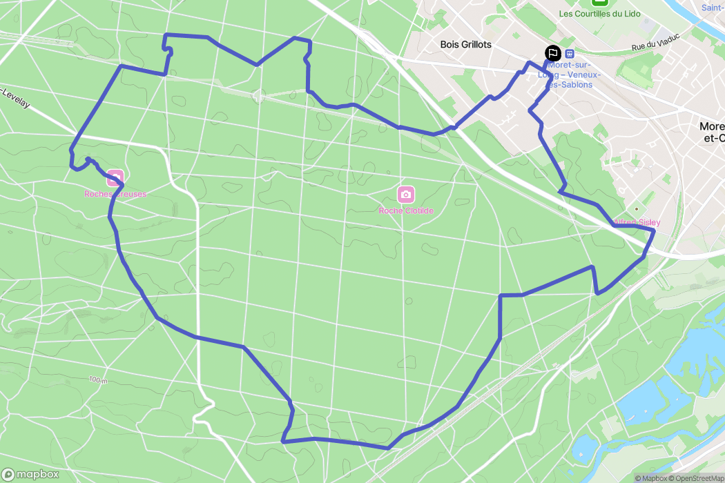 Moret-Loing-et-Orvanne : carte du parcours de randonnée - France