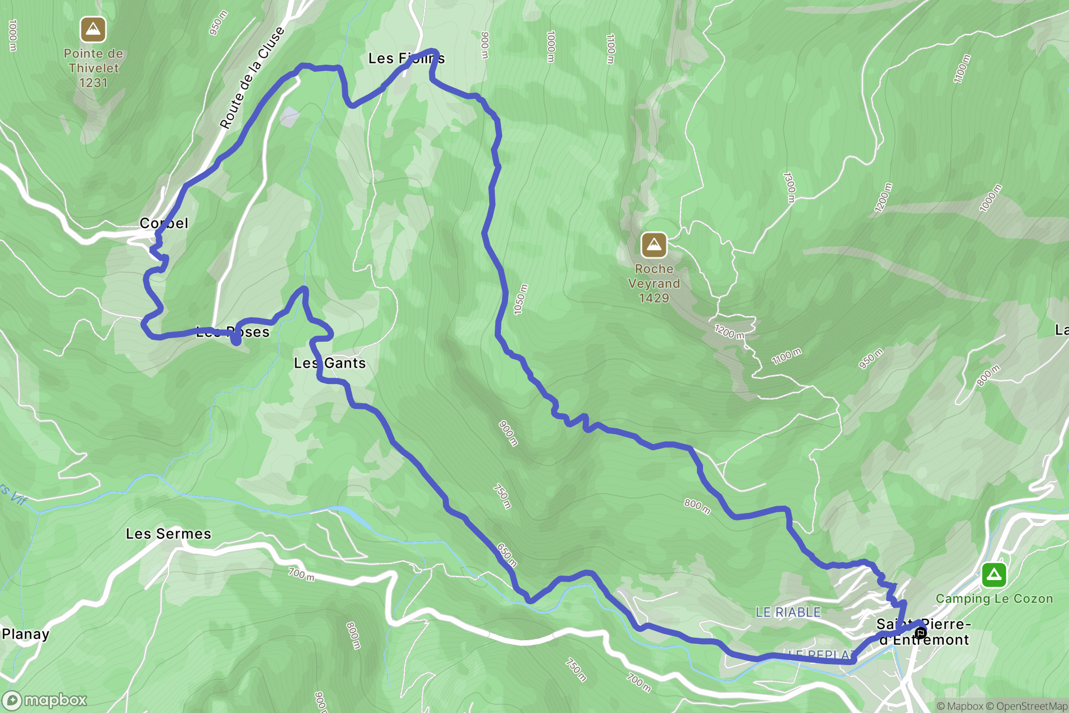 Saint-Pierre-d'Entremont : carte du parcours de randonnée - France